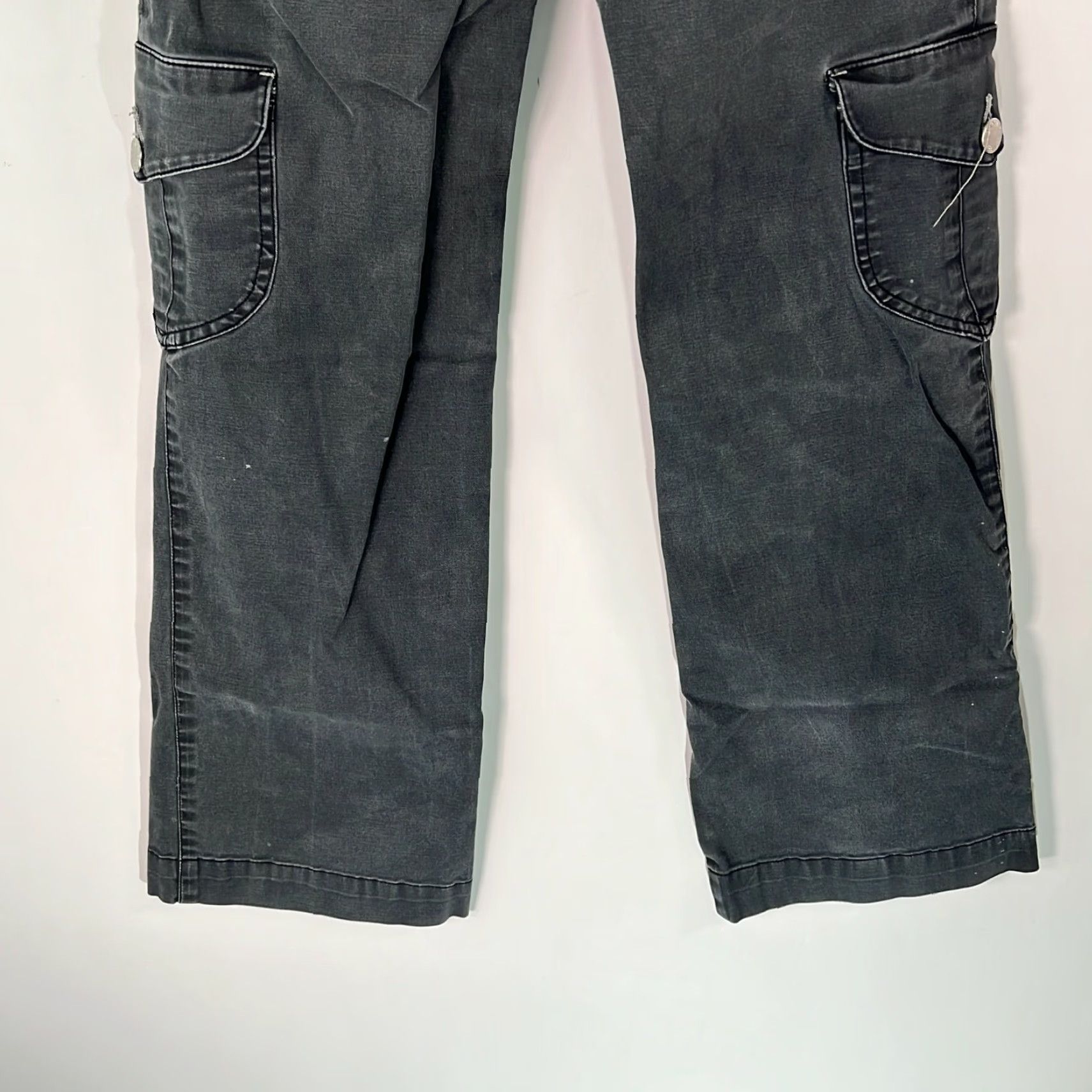 Denime Zana Di Jeans Women's 5 Ultra Low Rise Beaded Straight Black 28x30 Size 27" / US 4 / IT 40 - 6 Thumbnail