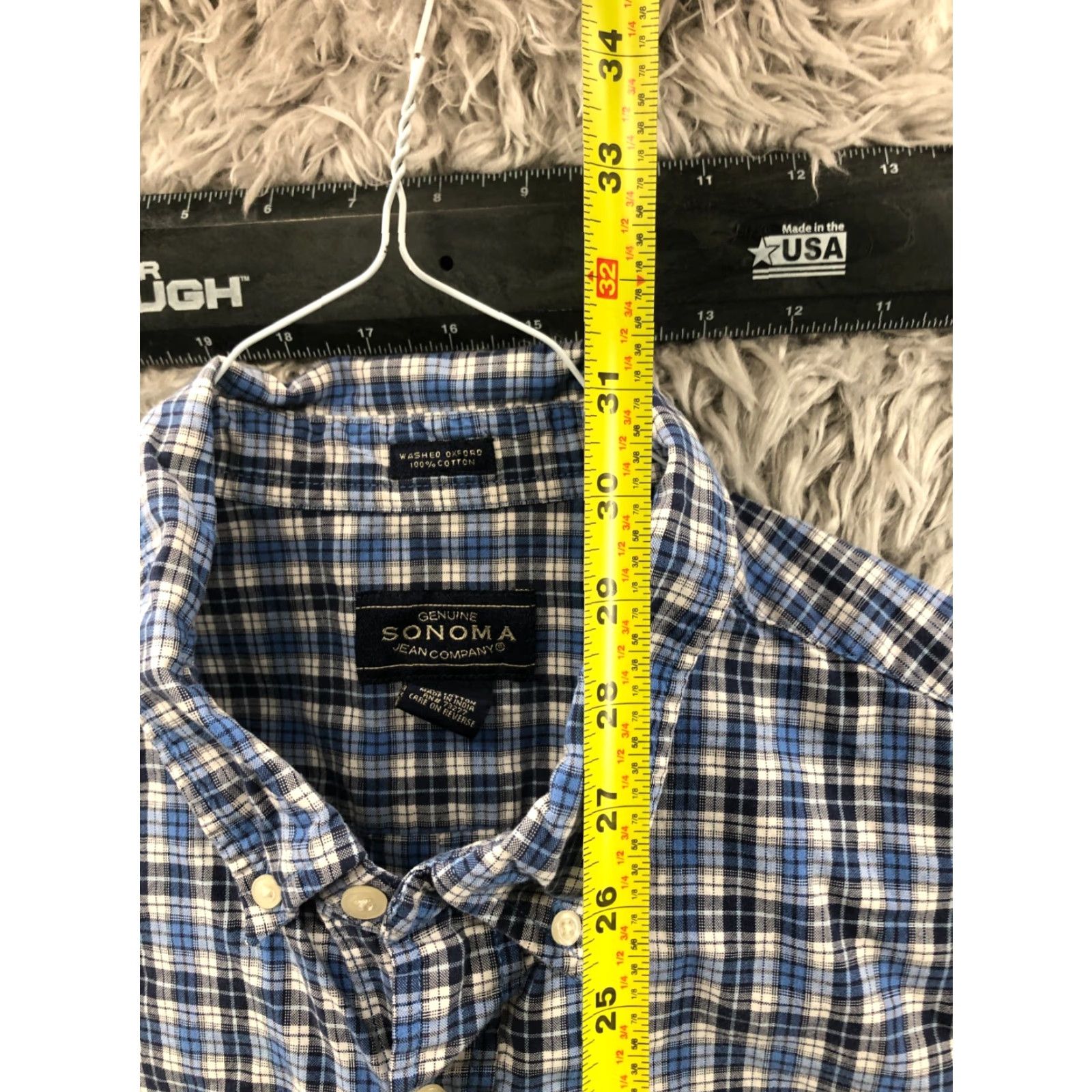Vintage Sonoma Oxford Shirt XL Mens Long Sleeve Button Down Blue Plaid Shirt Size US XL / EU 56 / 4 - 5 Thumbnail