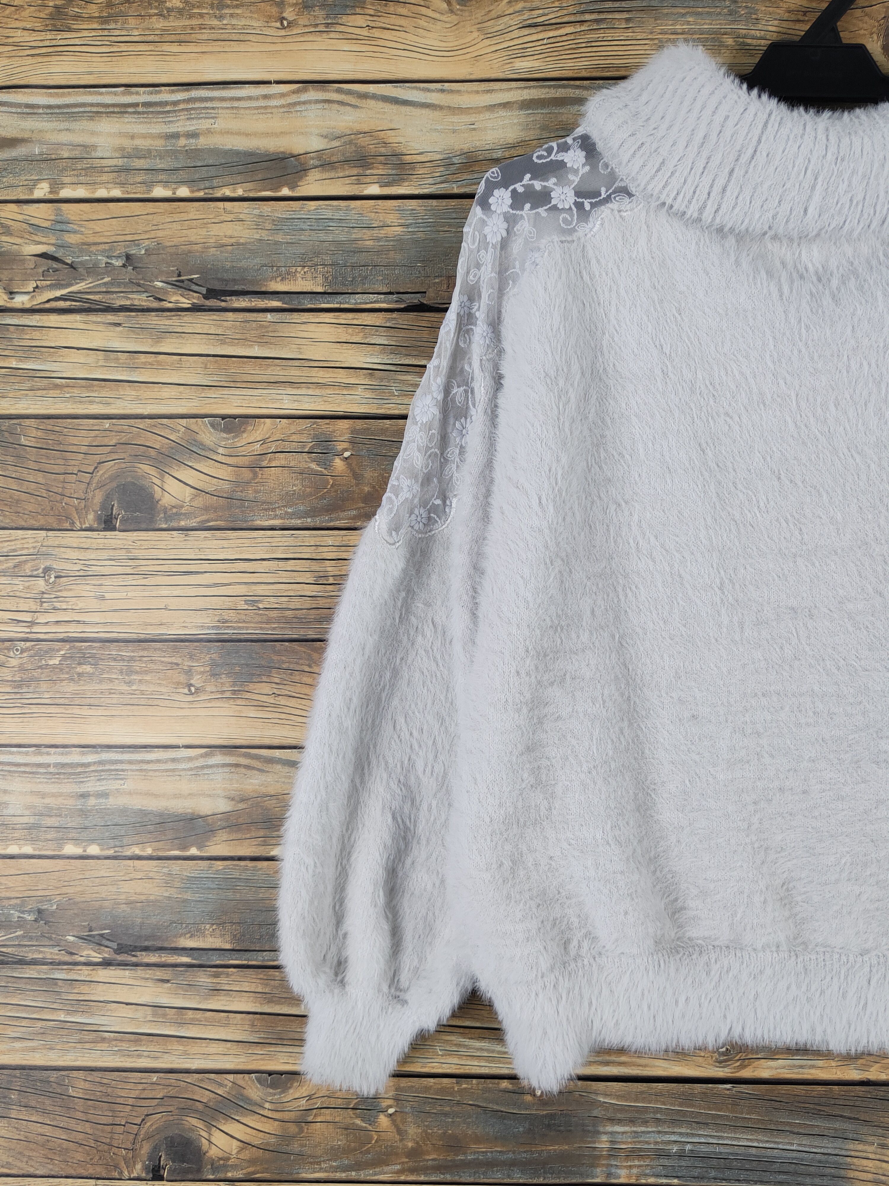 Japanese Brand Ingni Light Gray Shag Shaggy Fur Mohair Knitwear #W2148 Size M / US 6-8 / IT 42-44 - 8 Thumbnail