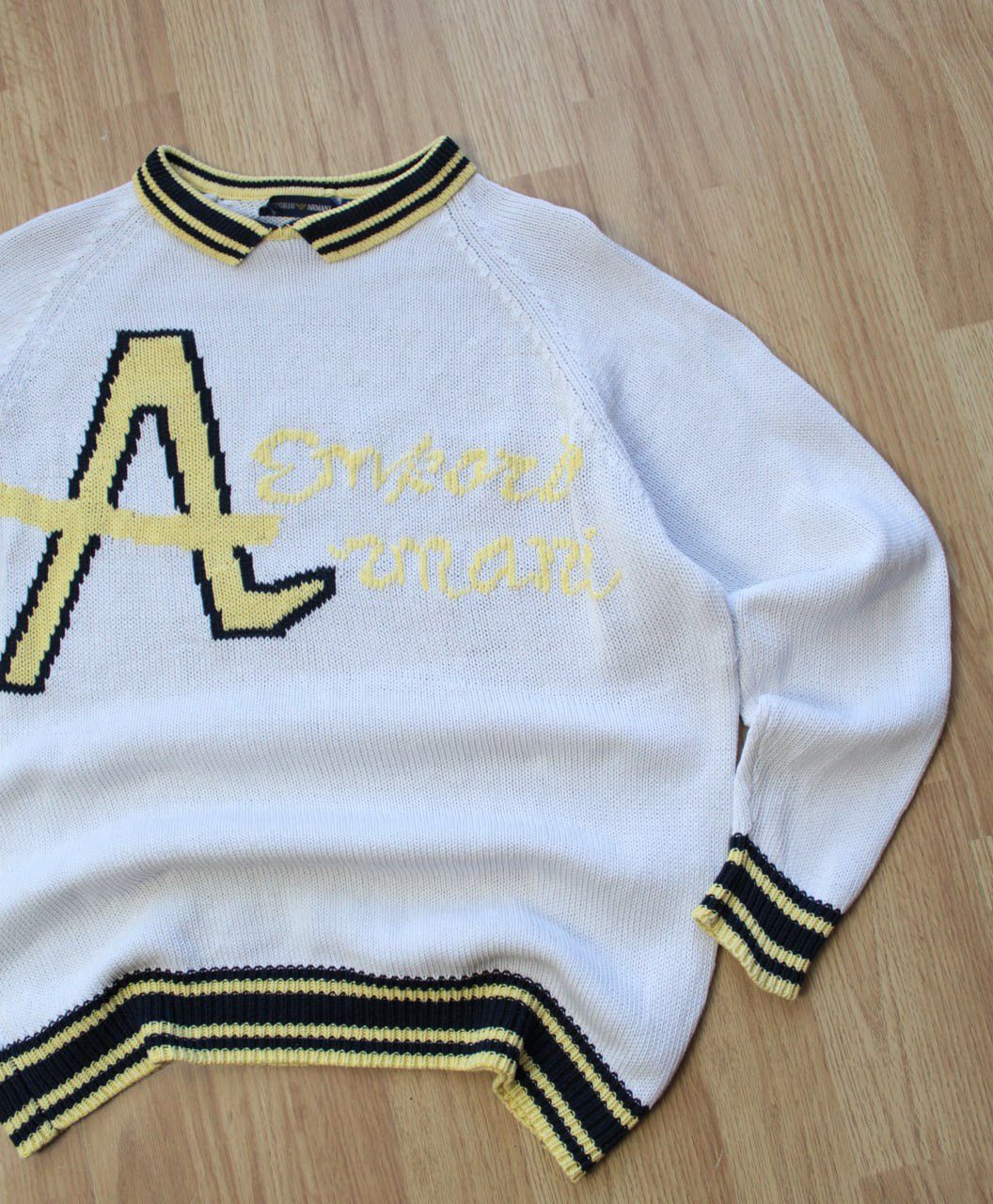 Emporio Armani 🔥 Emporio Armani Knit Sweater Big Logo Pullover Italy VTG Size M / US 6-8 / IT 42-44 - 3 Thumbnail