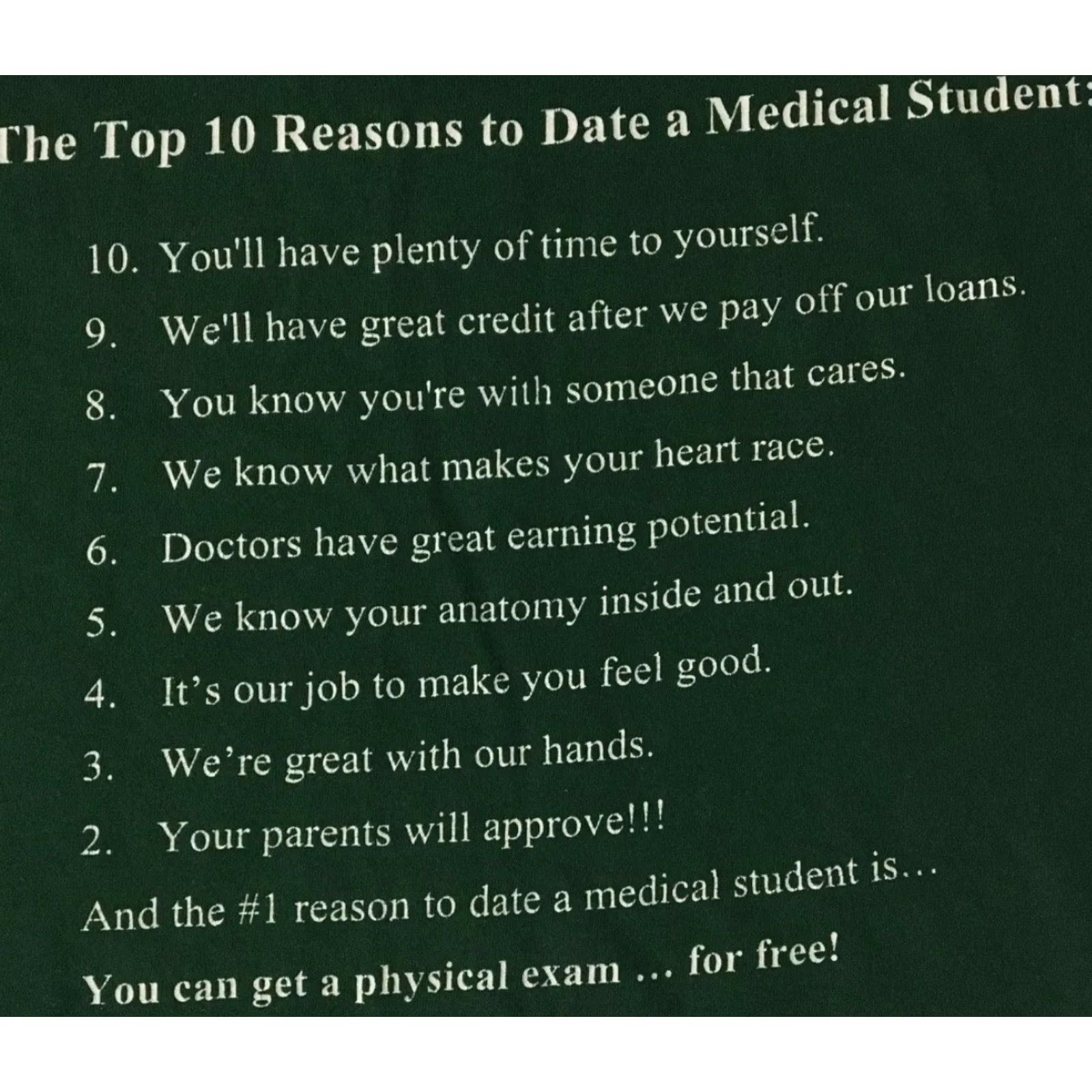 Reason VINTAGE 90s Top 10 Reasons To Date Medical Student Faded Shirt L Nurse Funny Grunge Size US L / EU 52-54 / 3 - 3 Thumbnail