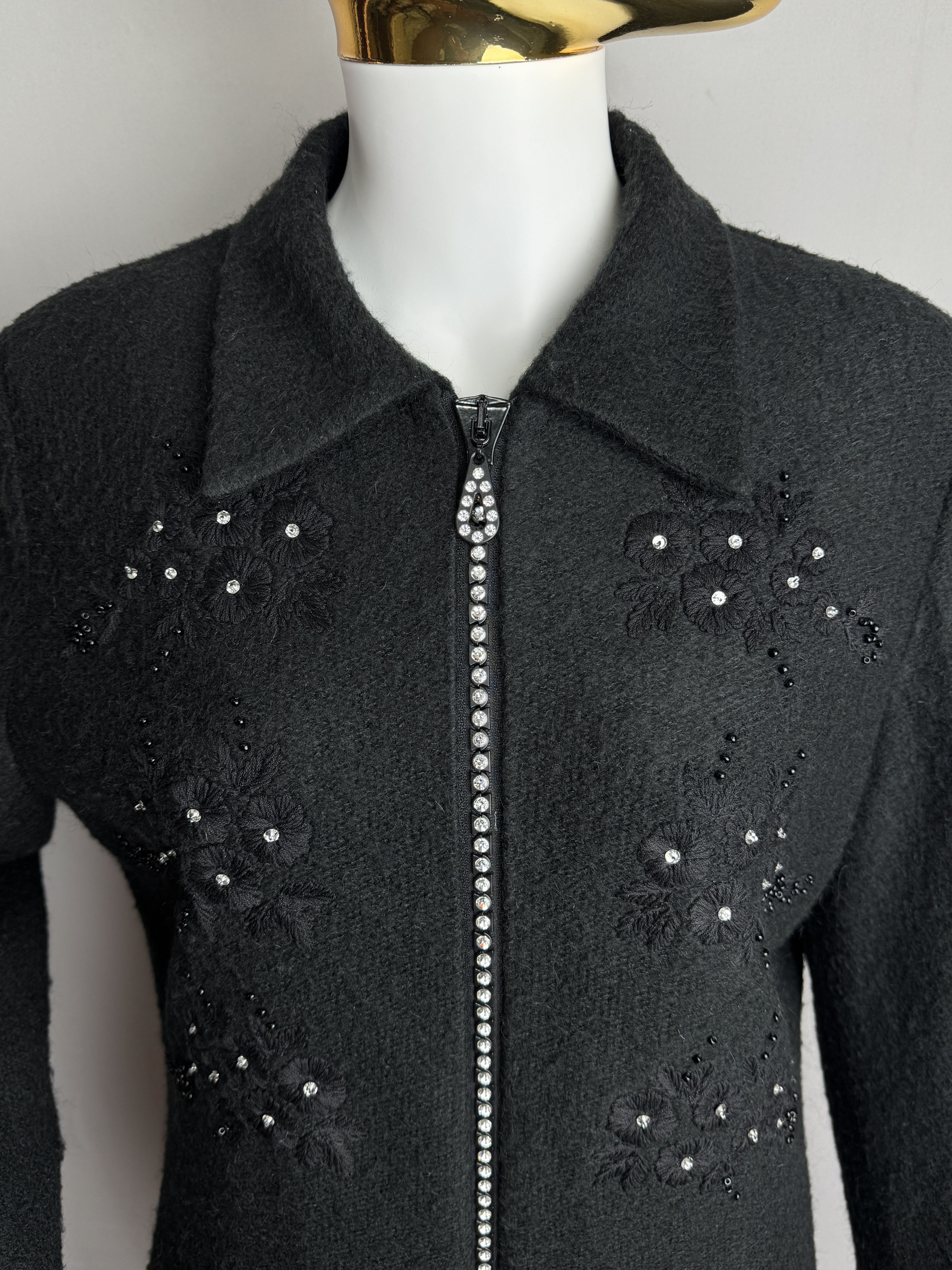Swarovski Vintage Swarovski embellished women’s wool-mohair jacket Size L / US 10 / IT 46 - 2 Thumbnail