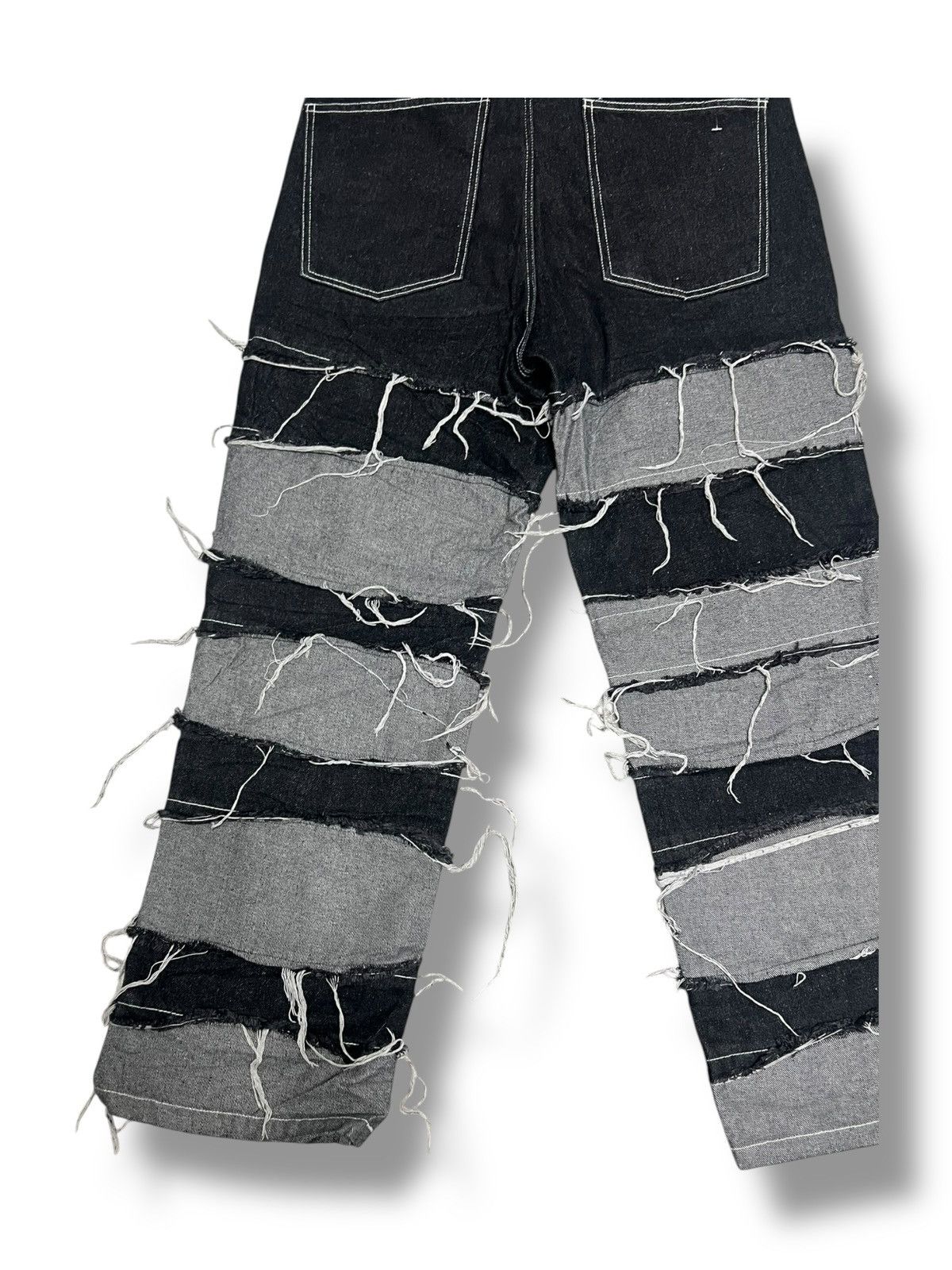 Hysteric Glamour NOVESSEL/Nobesel Borderline Distressed Wide Denim Pants Size US 32 / EU 48 - 16 Thumbnail