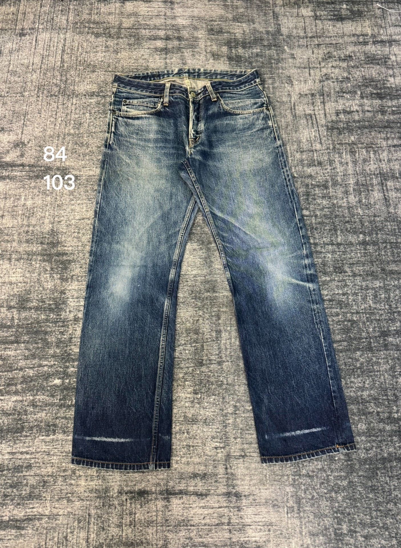 Vintage Vintage HRAMCHM 2000s Washed Blue Jeans Size US 33 - 1 Thumbnail
