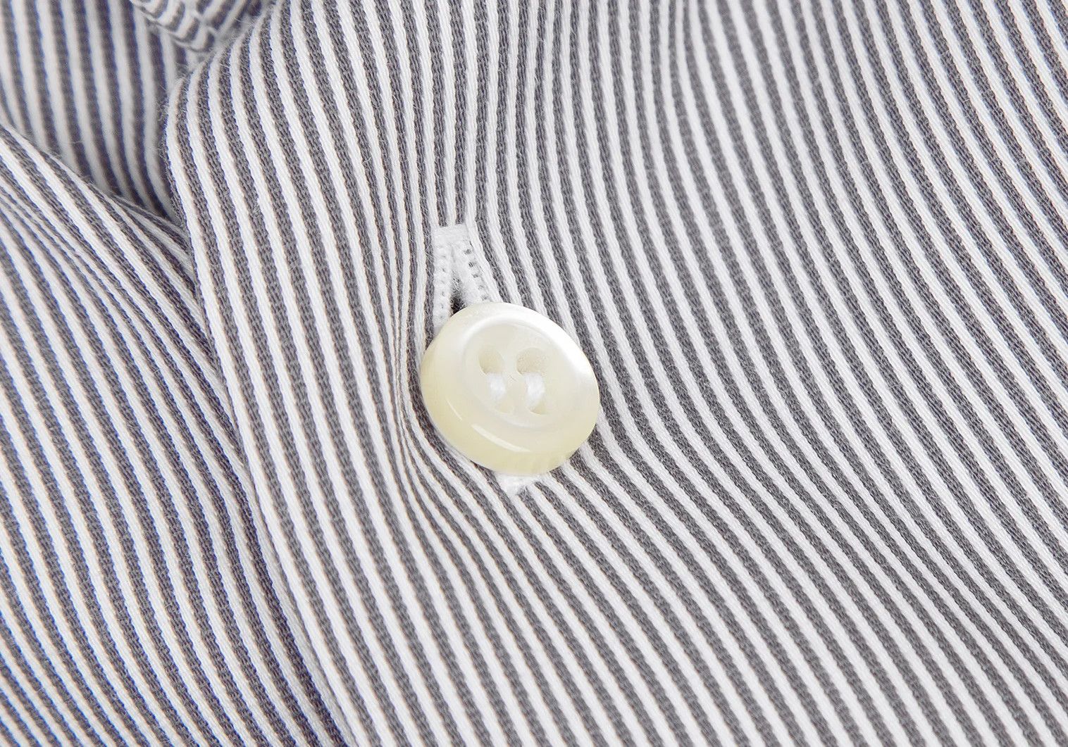 Emporio Armani Striped Shirt in White and Gray, Size 41 Size US M / EU 48-50 / 2 - 5 Thumbnail