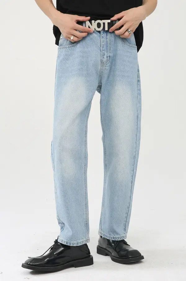 Japanese Brand Kawase x Miku Light blue washed trendy casual straight jeans Size US 32 / EU 48 - 1 Thumbnail
