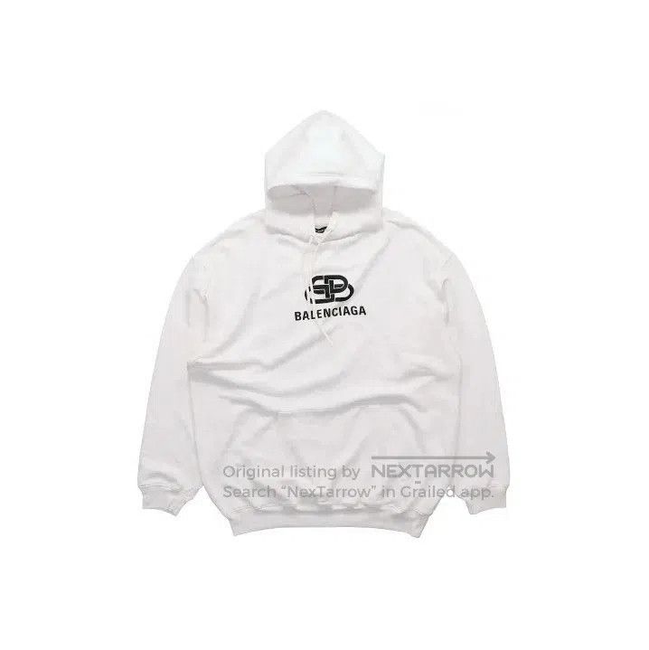 Balenciaga Balenciaga White Logo Hooded Sweatshirt Unisex. Size US XS / EU 42 / 0 - 1 Thumbnail