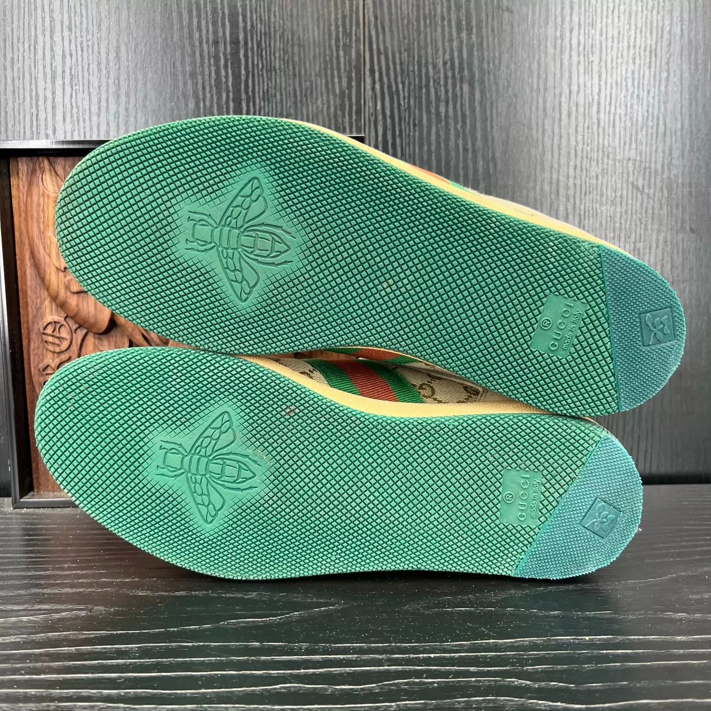 Gucci Gucci Rhyton Sneaker Gray Green 38.5 with box Size US 8 / IT 38 - 5 Thumbnail