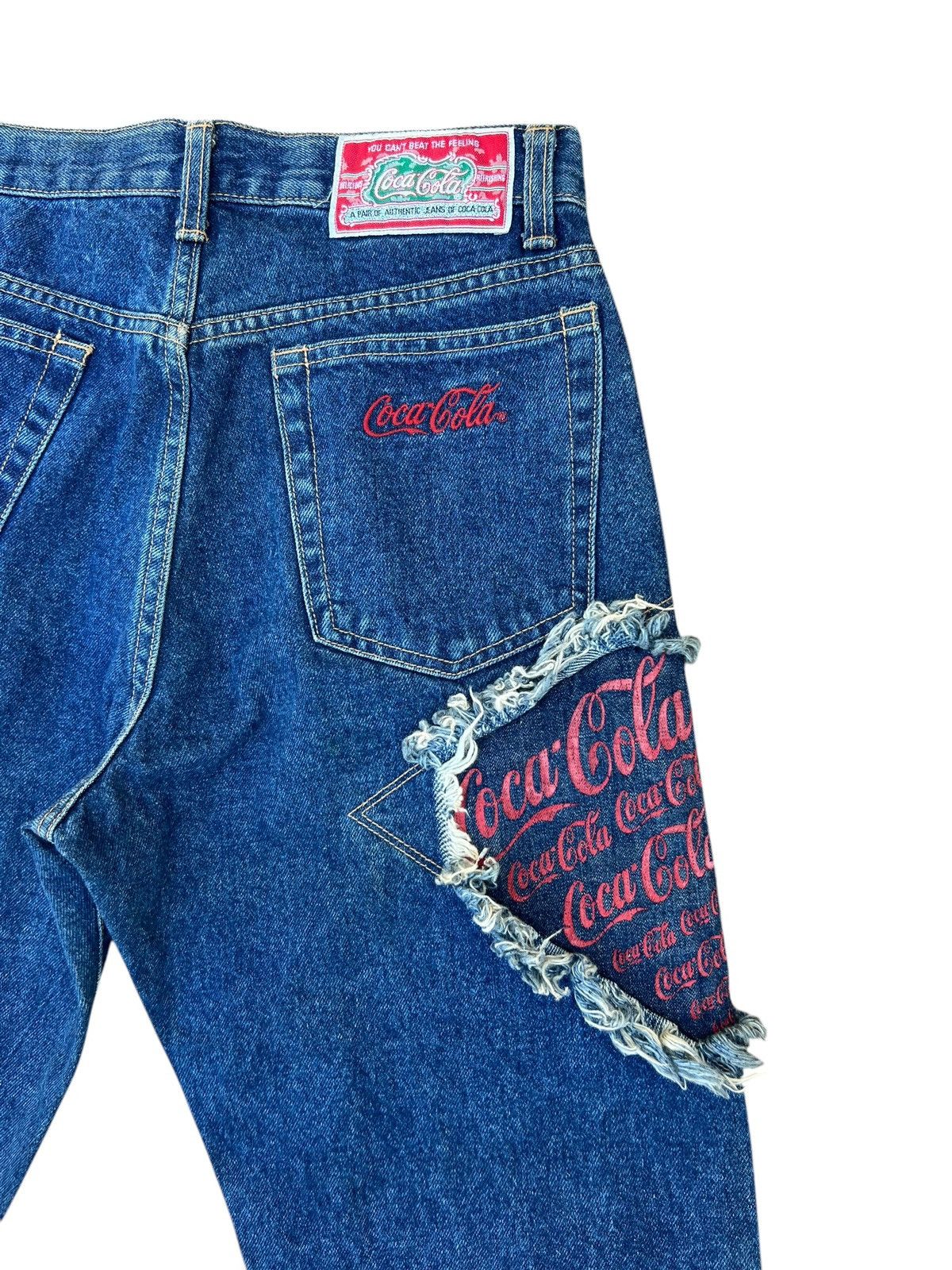 Coca Cola Vintage 90s Coca Cola Patchwork Denim Jeans Pant Size US 29 - 16 Thumbnail