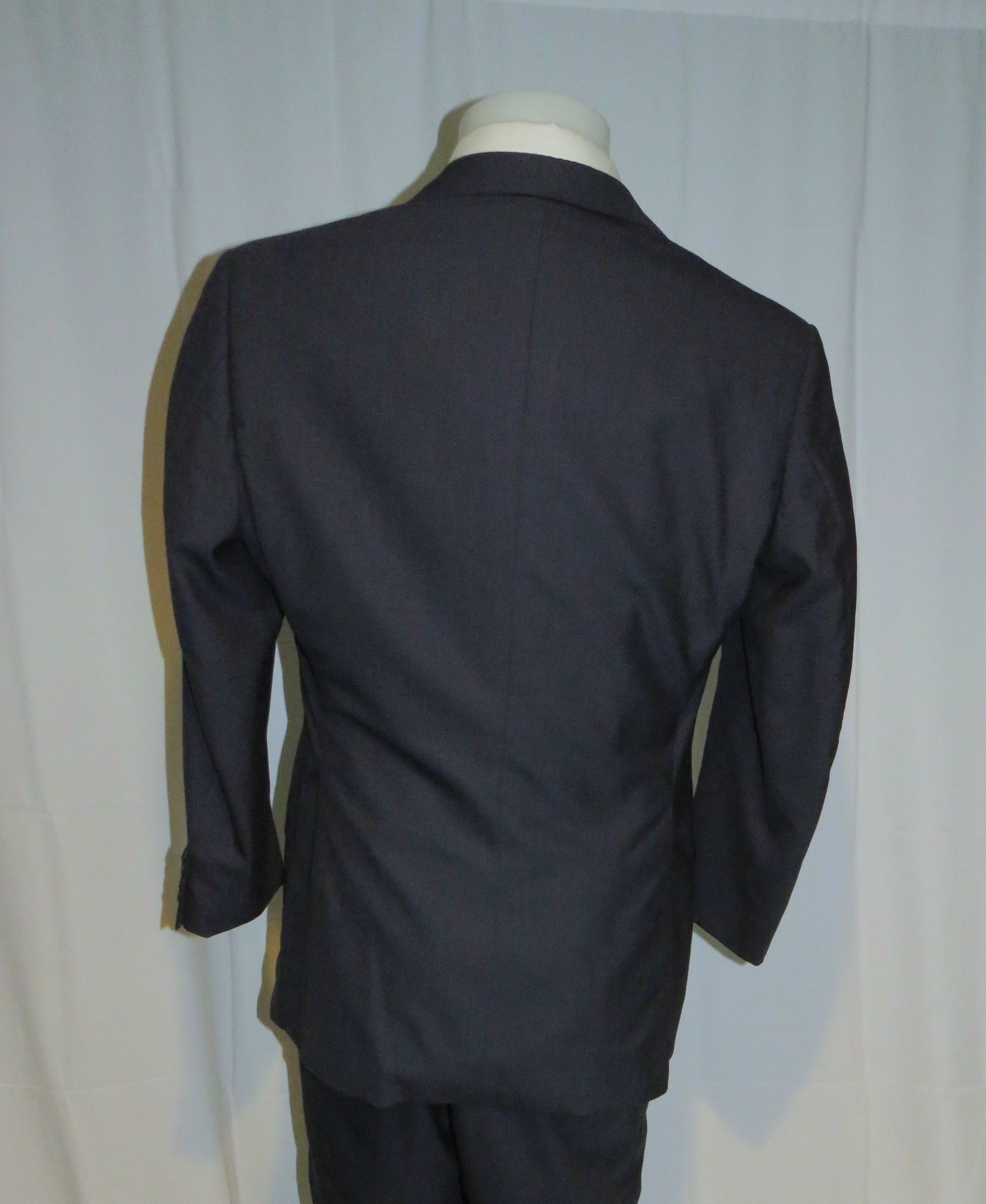 Henry Poole Bespoke Savile Row Silk Blend Blue Tic Two Button Suit 38S Size 38S - 12 Thumbnail