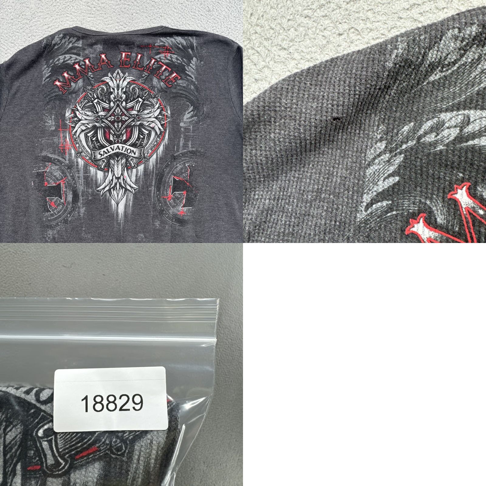 Vintage VINTAGE MMA Elite Thermal Long Sleeve Shirt Gray 2XL MMA Elite Salvation Grunge Y2K Crew Neck Men Size US XXL / EU 58 / 5 - 8 Thumbnail