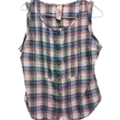 Vintage Aratta Shirt Womens S Plaid Button Boho Sleeveless Stitch Fix Exclusive Size S / US 4 / IT 40 - 2 Thumbnail