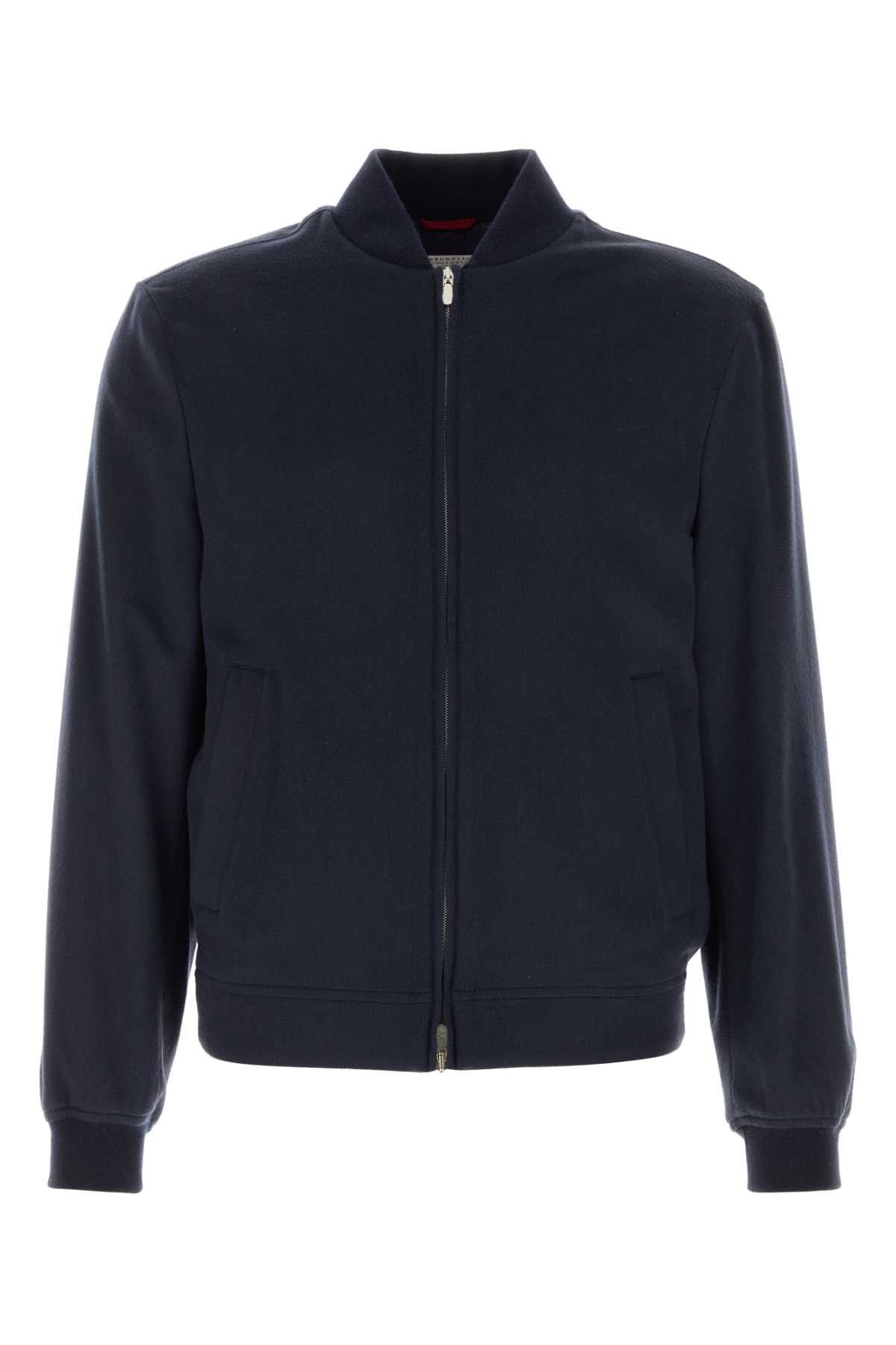 Brunello Cucinelli Navy Blue Cashmere Jacket Size US XL / EU 56 / 4 - 1 Thumbnail