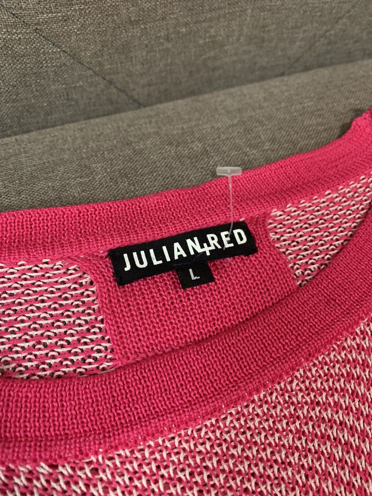 Designer Julian Red Avantgarde Pink Knit Light Sweater Size US L / EU 52-54 / 3 - 2 Thumbnail