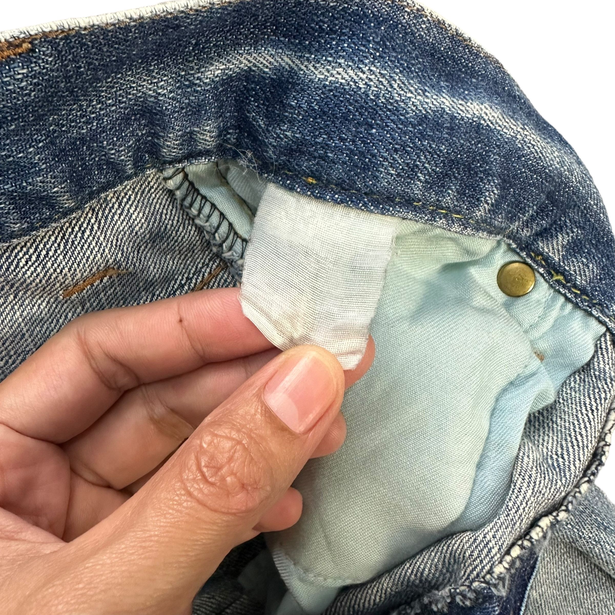 Global Work GLOBAL WORK TRASHED SELVEDGE DENIM PANT #8848-031 Size US 29 - 10 Thumbnail