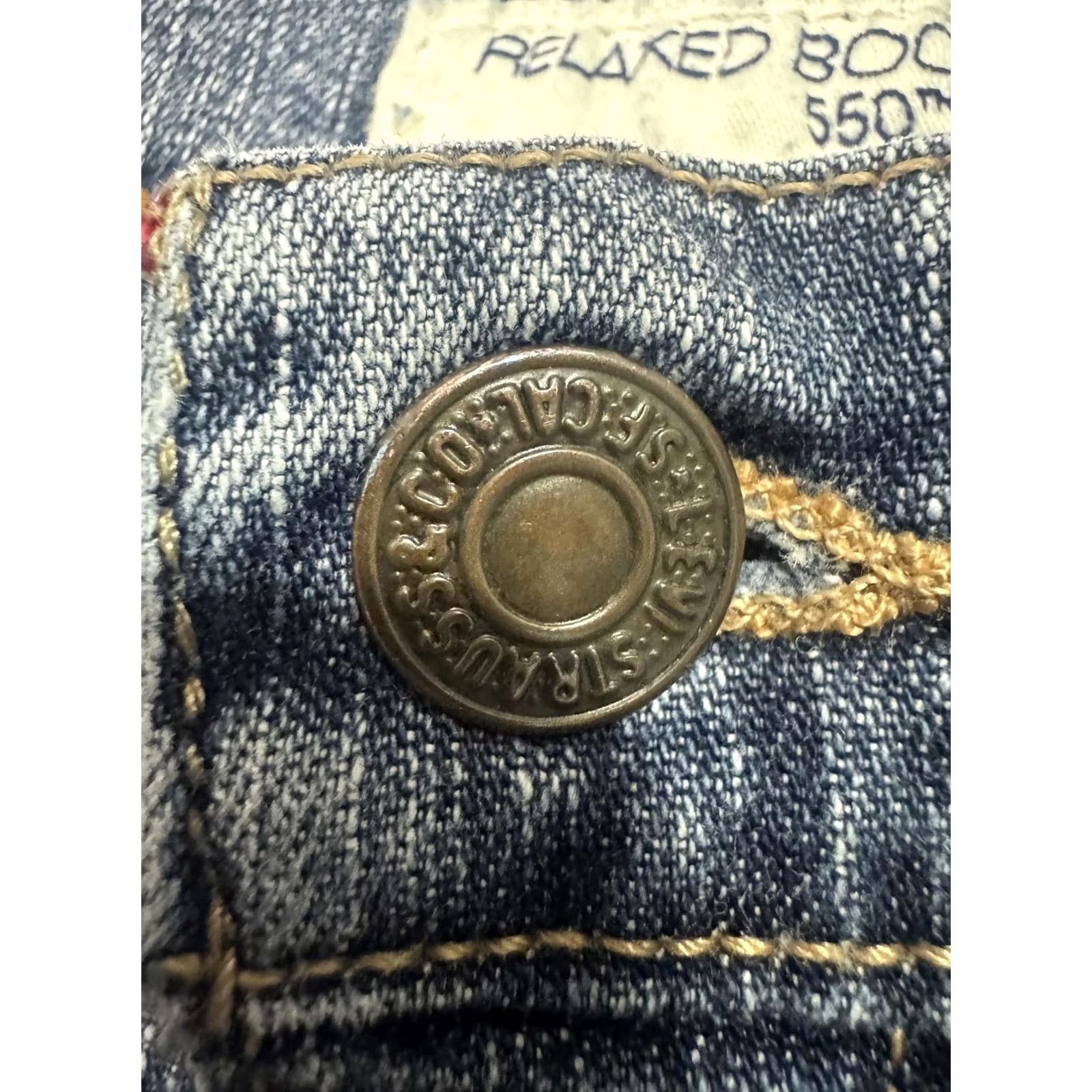 Levi's Levi's Relaxed Boot Cut Jeans 550 Women 6 Blue Denim 25x28 Regular Inseam 28 Matrix Button Fly Comfort Stretch Size 42" / US 20 - 5 Thumbnail