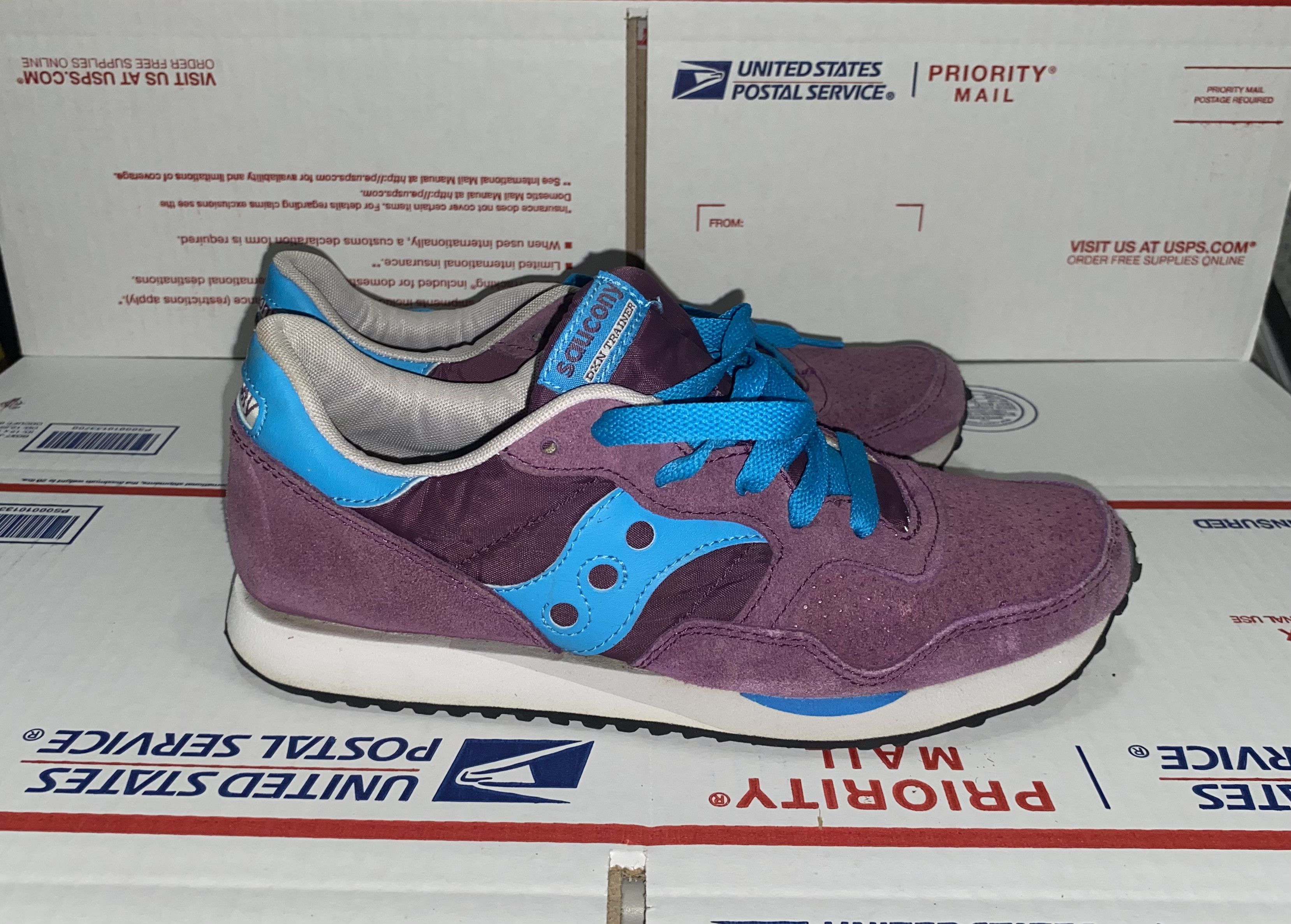 Saucony Womens Dnx Trainer Sneaker Shoes 8 1/2 Purps Running in Purple (Size 8.5)