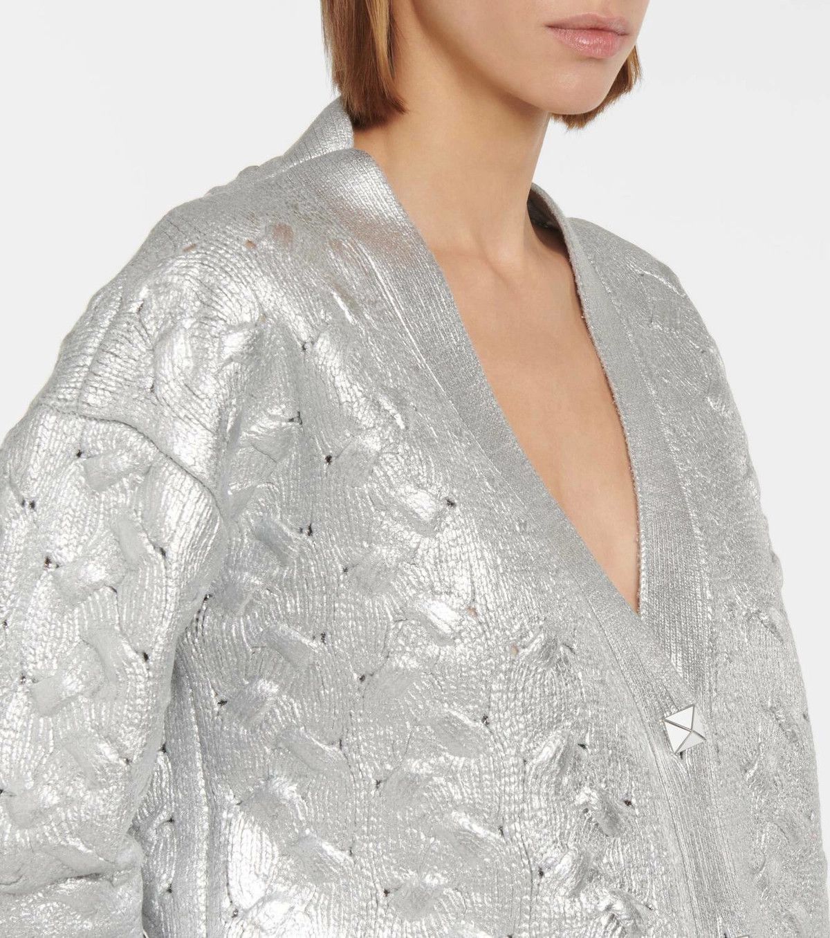 Valentino o1y0326 Cardigan in Silver Size S / US 4 / IT 40 - 2 Thumbnail