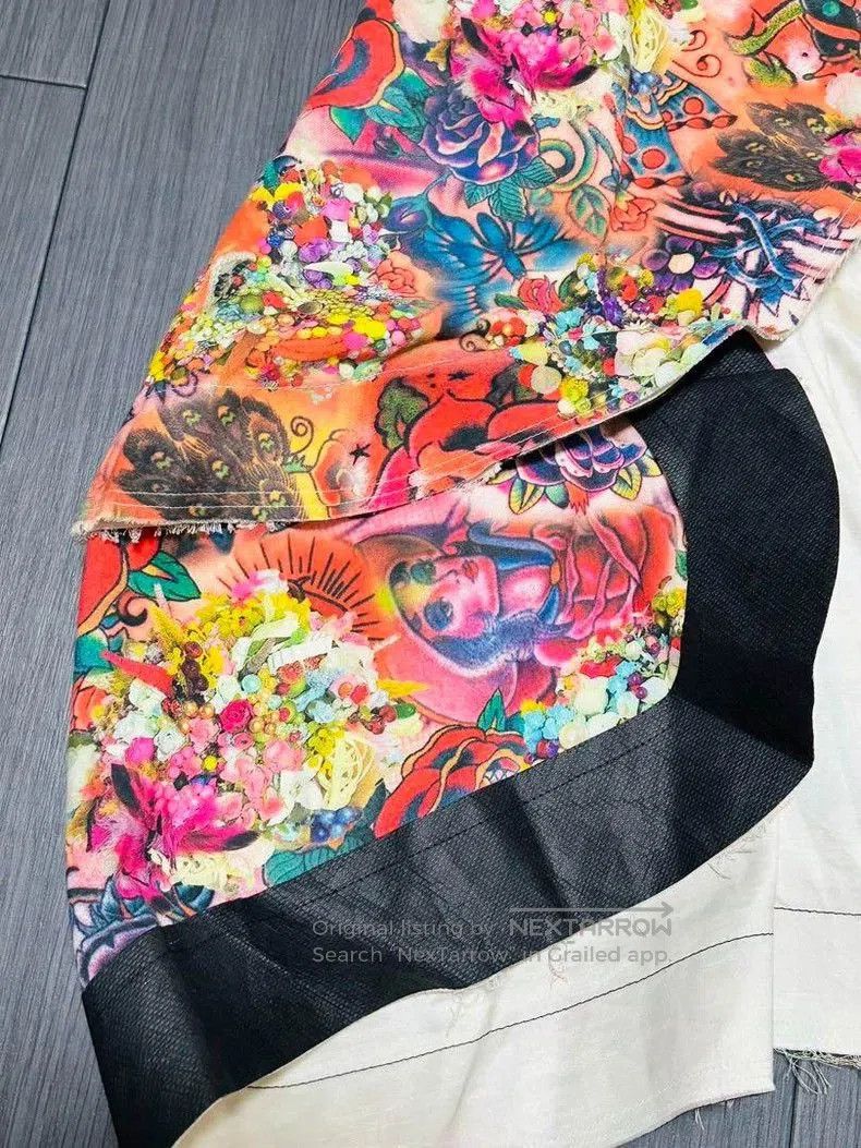 Comme des Garcons COMME des GARCONS 2004SS Red Floral Skirt. Size US 26 / EU 42 - 5 Thumbnail