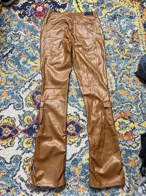 Jean Hayakawa x Kazue Pu Leather Cargo Pants Size US 38 / EU 54 - 2 Thumbnail