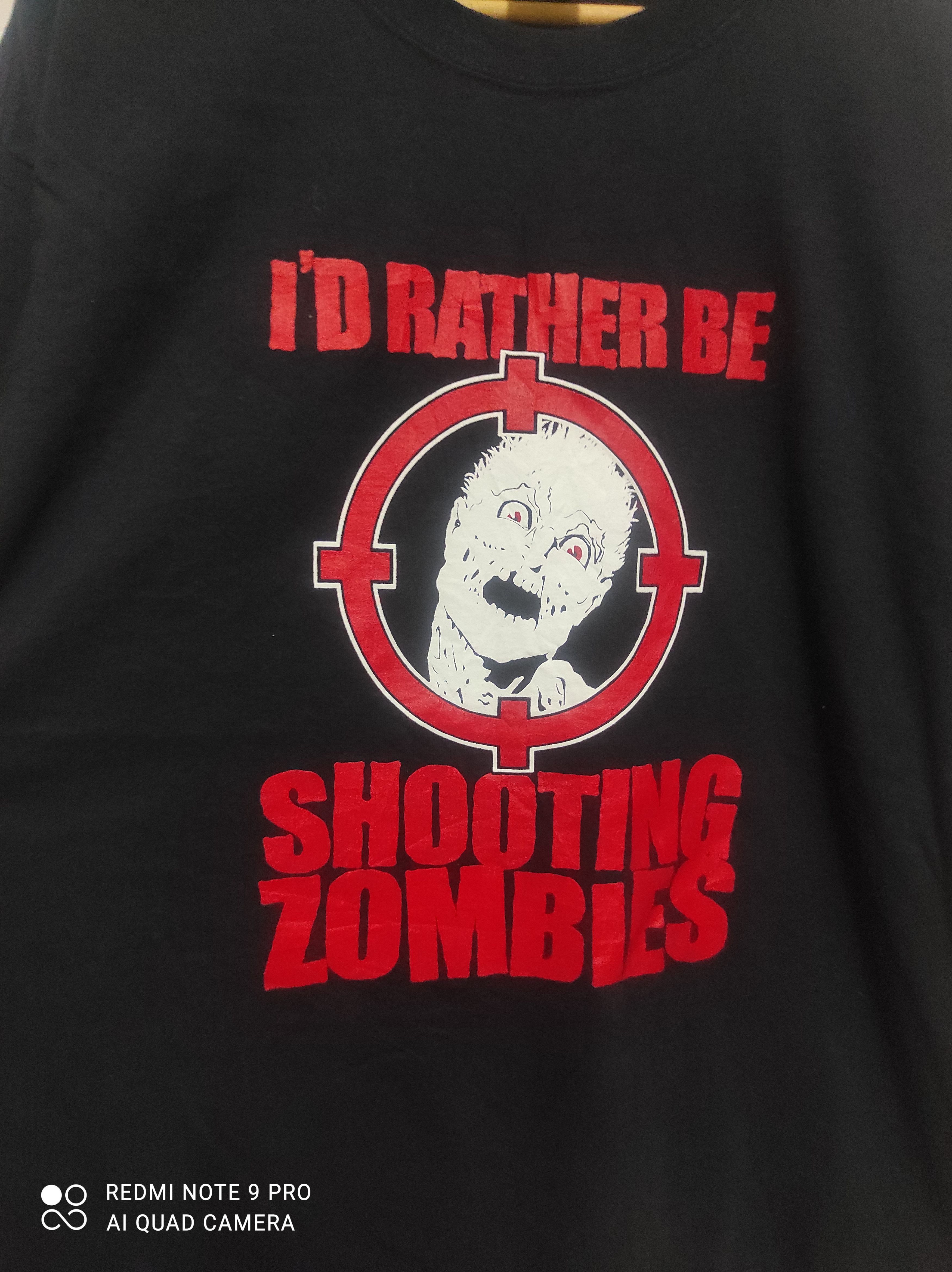 Japanese Brand I'd Rather Be Shooting Zombies T-Shirt Size US XL / EU 56 / 4 - 3 Thumbnail