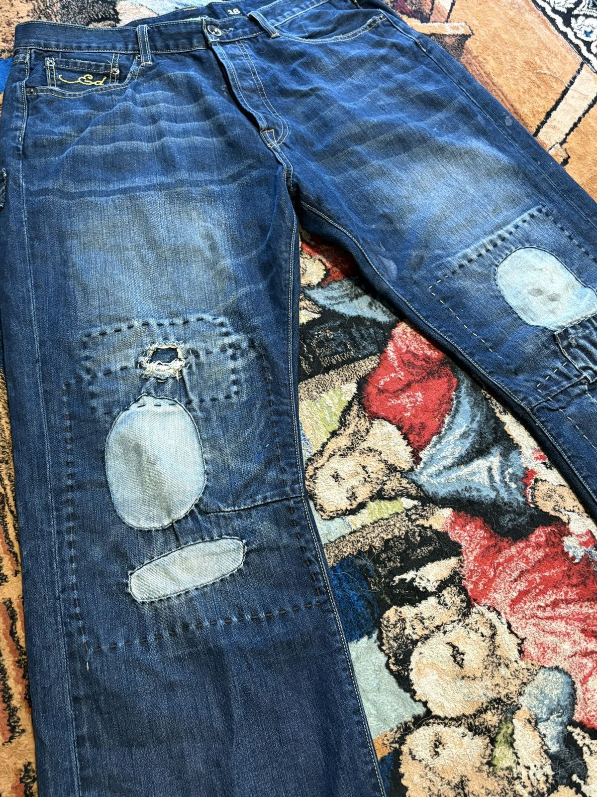 Ed Hardy Vintage y2K Embroidered Ed Hardy Rattlesnake Patchwork Jeans Size US 38 / EU 54 - 10 Thumbnail