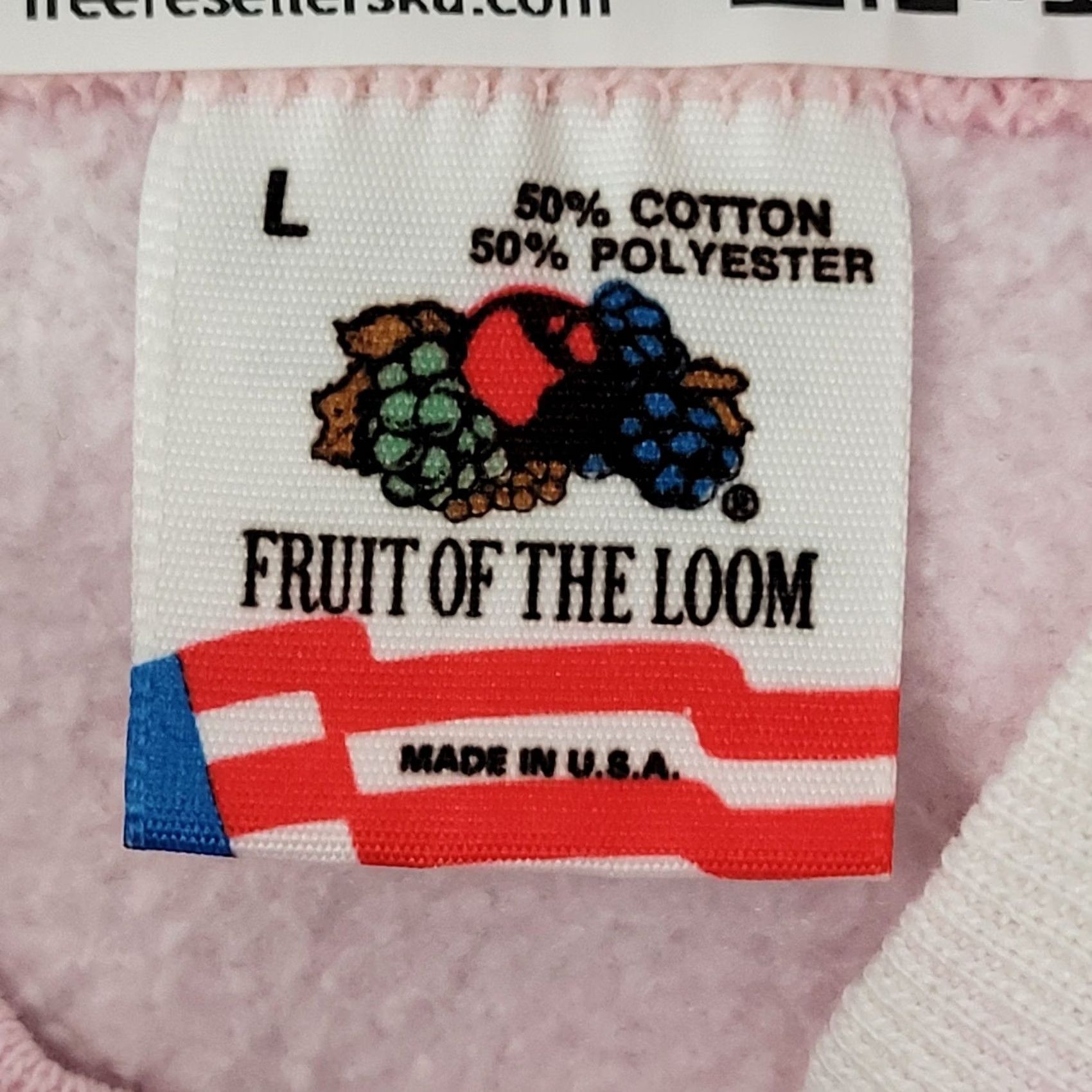 Fruit Of The Loom Vintage Hawaii Palm Sweatshirt Womens Large 21x21 Pink Bleached Crew Neck Pullover 80s 90s USA Fruit of the Loom Logo Graphic Size L / US 10 / IT 46 - 6 Thumbnail