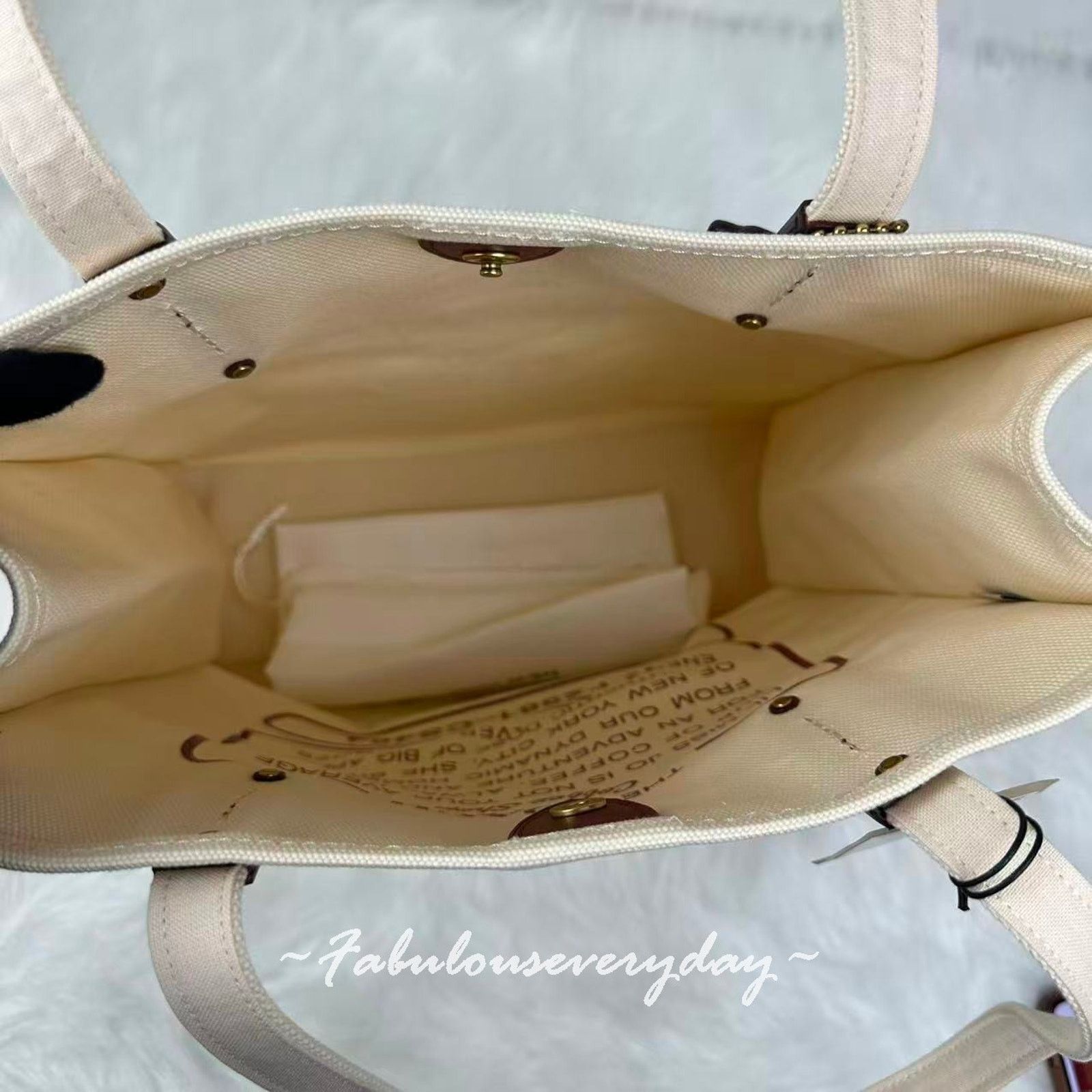 Coach Coach Coffee Shop Tote Canvas Coffee Cup Cream CS484 Size ONE SIZE - 9 Thumbnail