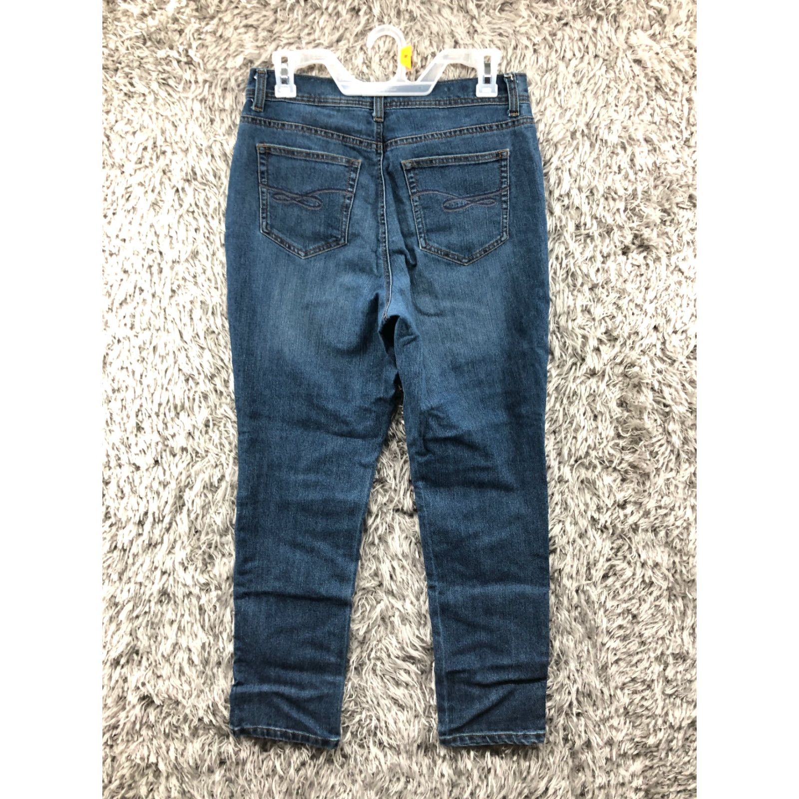 Vintage Style & Co Jeans Skinny Womens 6 Regular Denim Blue Dark Wash Slim 28in Inseam 27in Mid Rise Belt Loops 5-Pocket Button Zipper Size 28" / US 6 / IT 42 - 5 Thumbnail