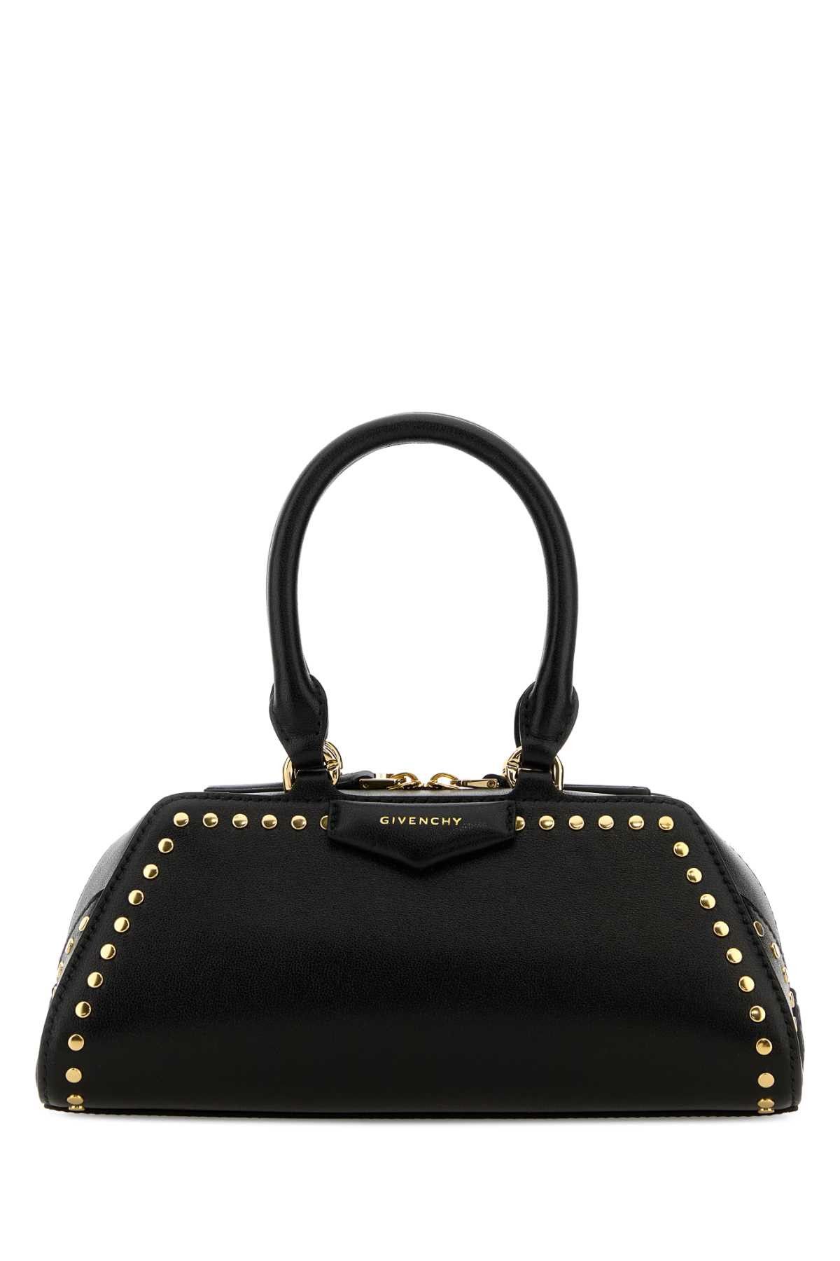 Givenchy Black Leather Mini Antigona East-West Handbag Size ONE SIZE - 1 Thumbnail