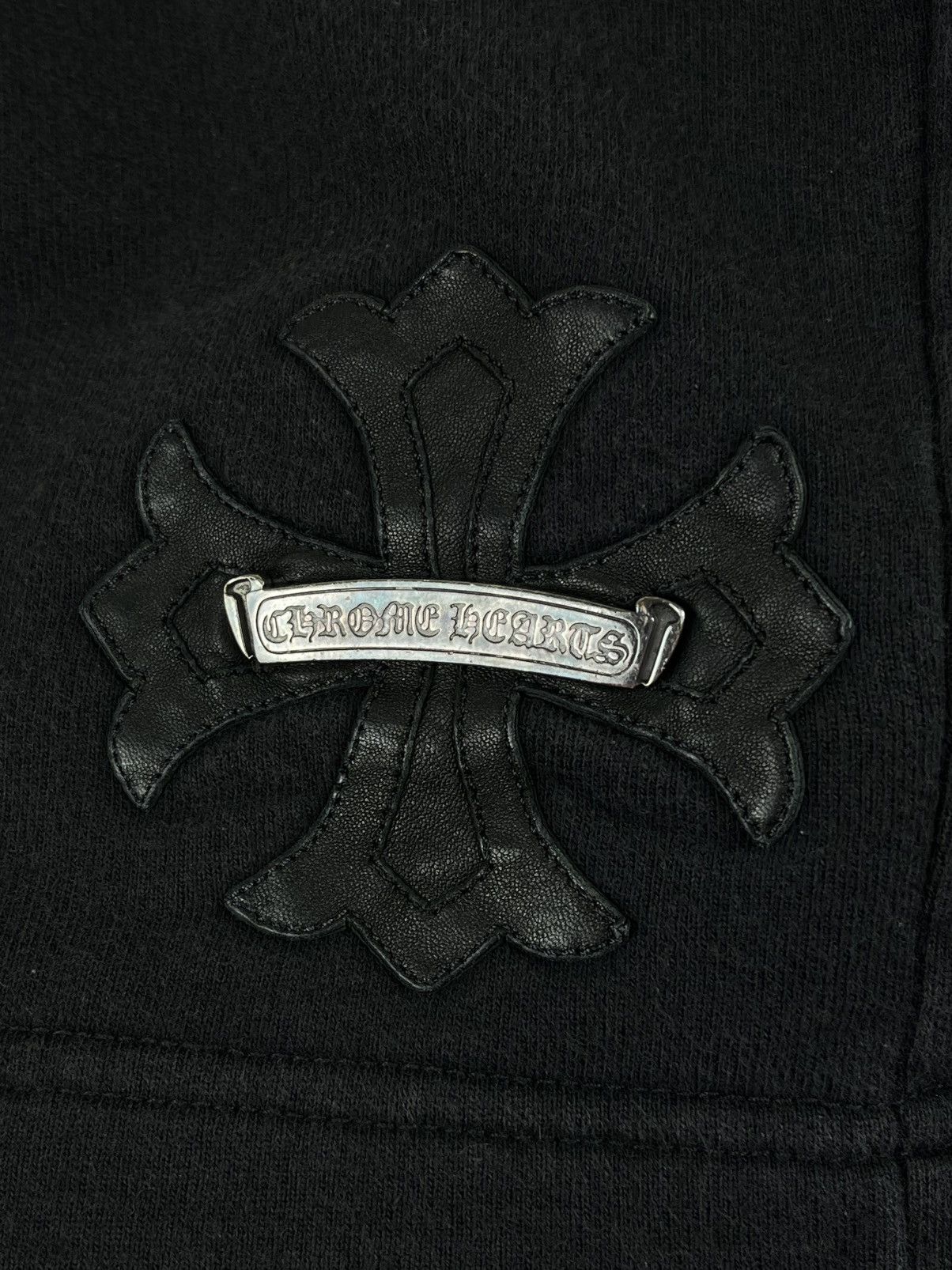 Chrome Hearts Chrome Hearts Leather Plus Cross Patch Silver Scroll Shorts Size US 30 / EU 46 - 5 Thumbnail