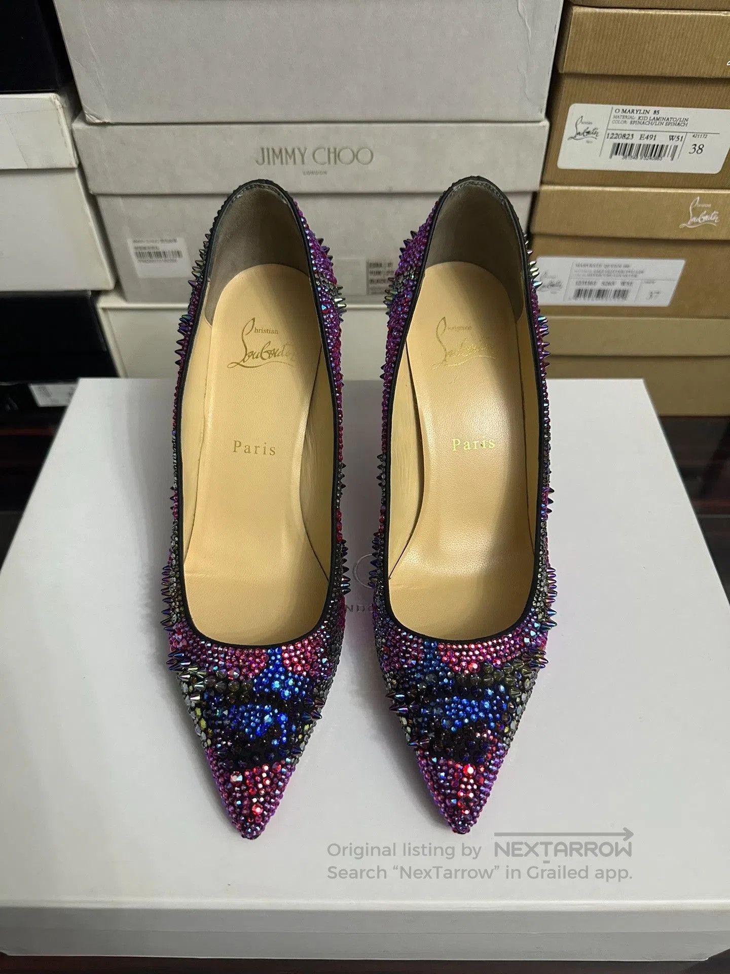 Christian Louboutin Christian Louboutin Crystal Embellished Heels. Size US 6.5 / IT 36.5 - 1 Thumbnail