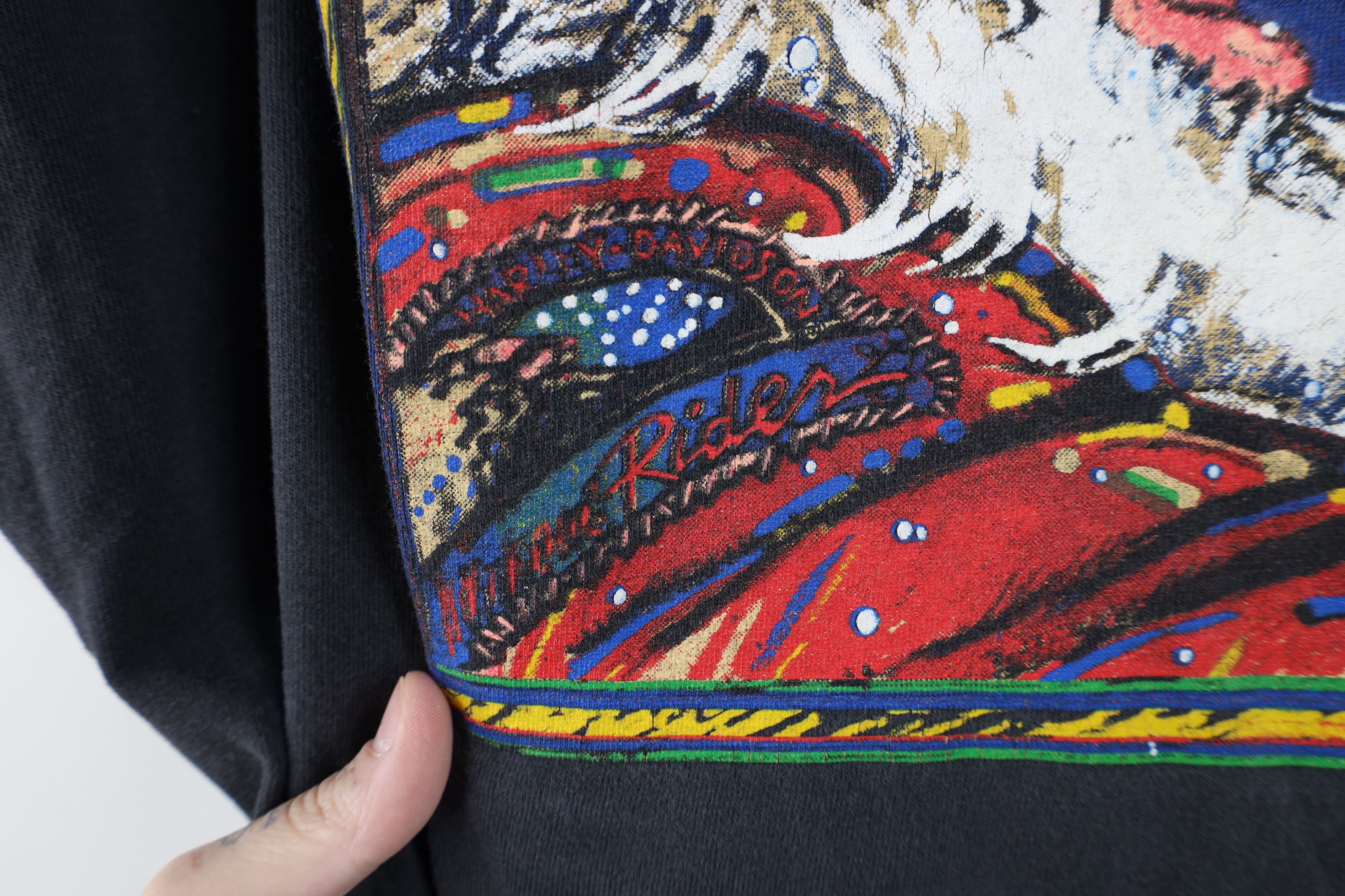 Harley Davidson Vintage Y2K 2000 Harley Davidson Fire Flames T-Shirt USA Size US XL / EU 56 / 4 - 6 Thumbnail