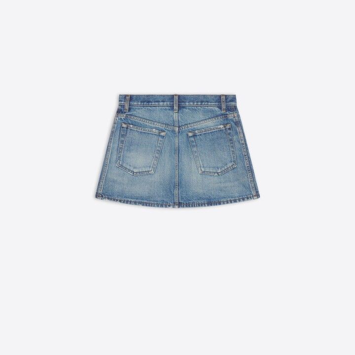 Balenciaga o1in1g0225 6 Pocket Mini Skirt in Blue Size 25" / US 0 / IT 36 - 2 Thumbnail