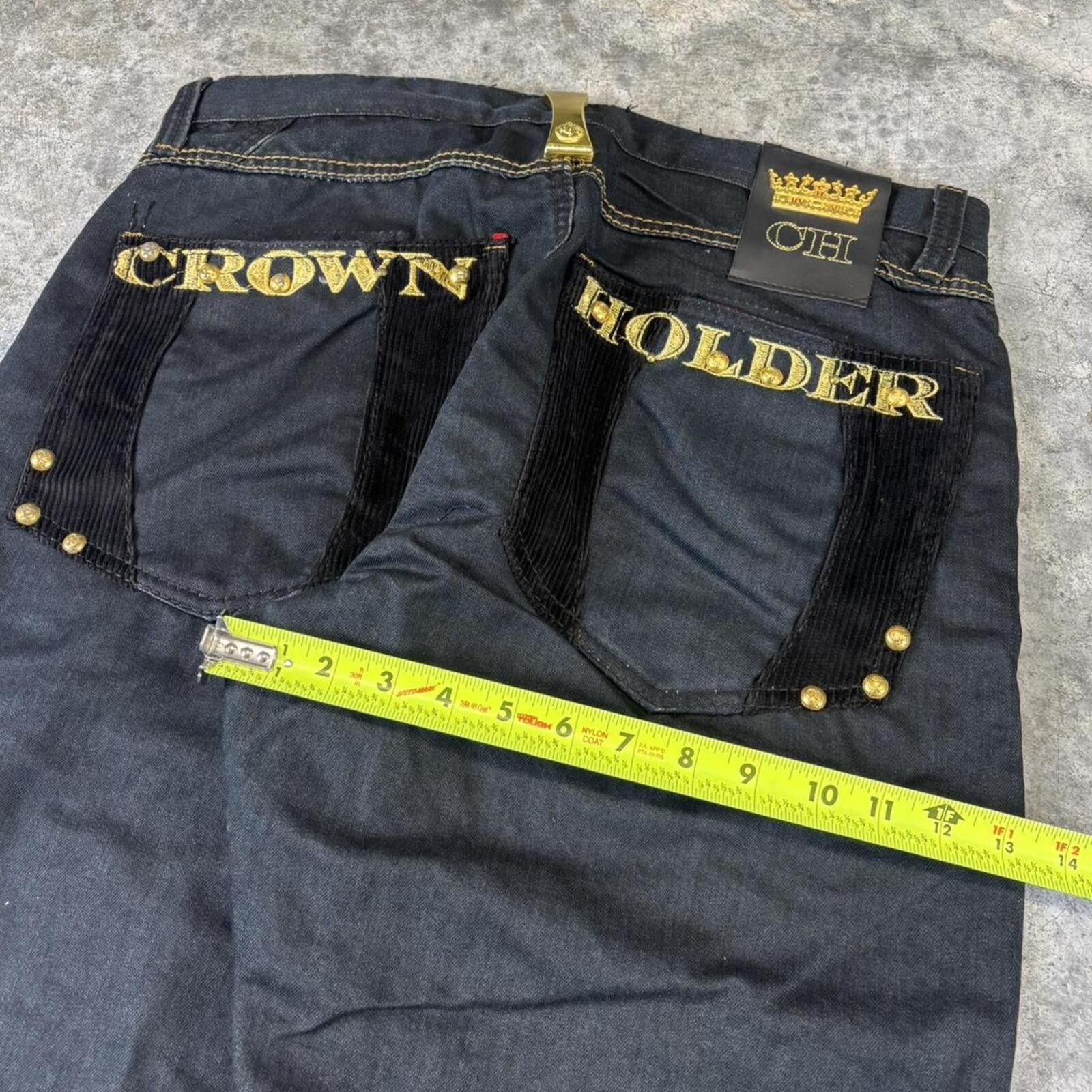 Other Crown Holder Y2K Grunge Alternative Wide Leg Baggy Jeans Size US 36 / EU 52 - 3 Thumbnail