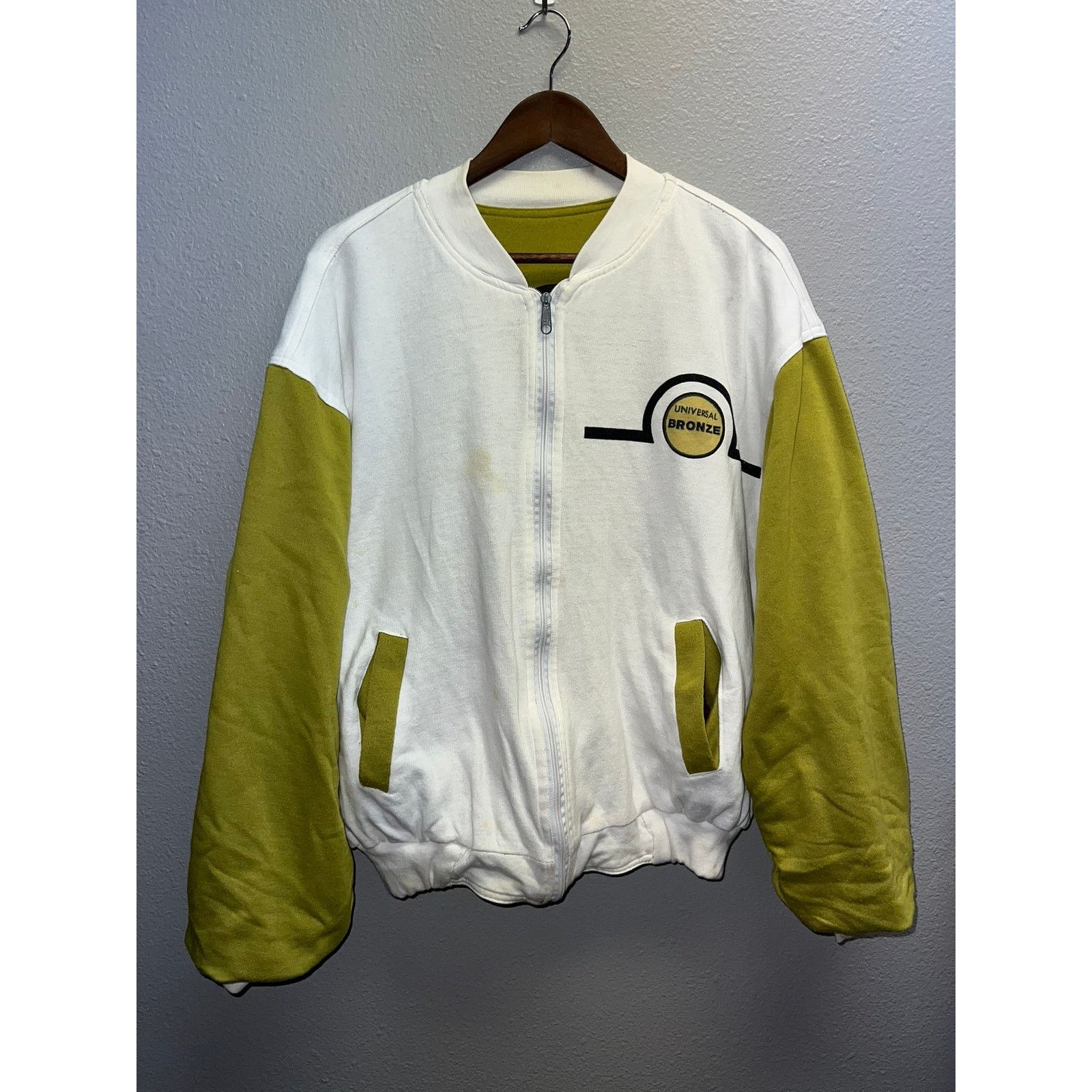 Vintage Universal Bronze Fitness Reversible Green White Jacket Size US XL / EU 56 / 4 - 1 Thumbnail
