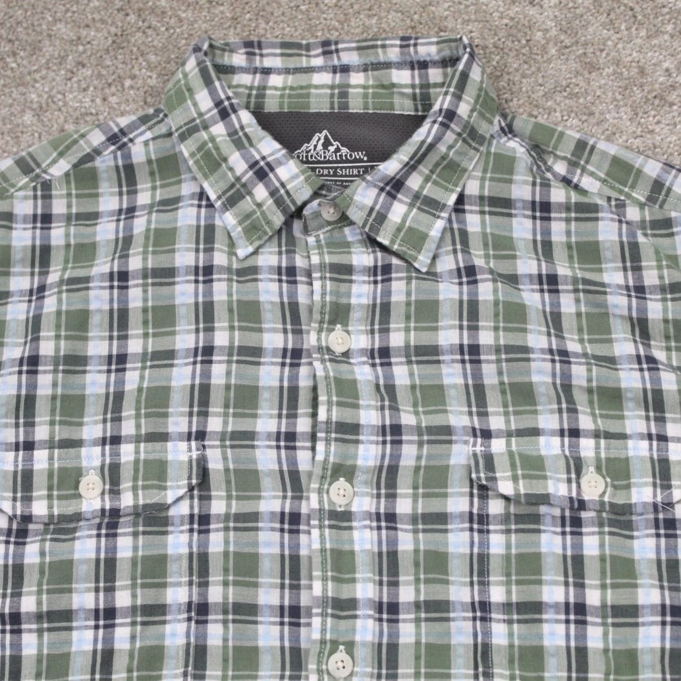 Croft & Barrow Croft & Barrow Quick Dry Shirt Mens L Green/Blue Plaid S/S Button Shirt Size US L / EU 52-54 / 3 - 6 Thumbnail