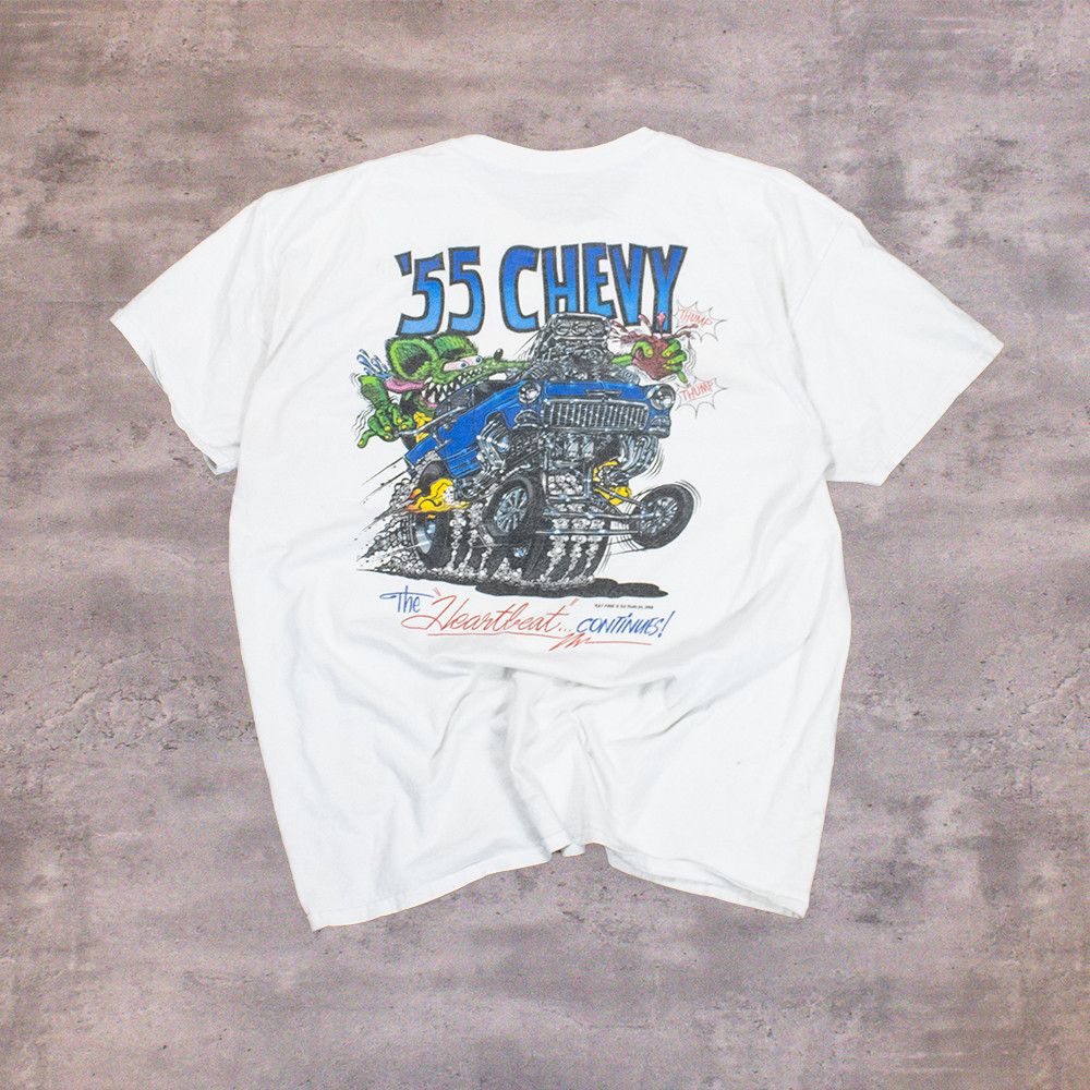 Japanese Brand Rat Fink Chevy 88 White Trashed T-Shirt Size US L / EU 52-54 / 3 - 1 Thumbnail