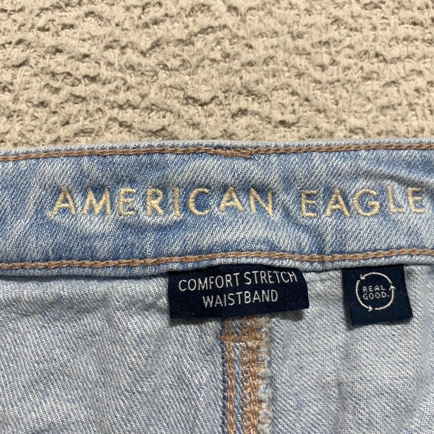 American Eagle Outfitters VINTAGE American Eagle Outfitters Mom Jeans Womens 14 Blue Denim Medium Wash Distressed 90s Grunge Retro Jeans Womens Size 36" / US 14 / IT 50 - 3 Thumbnail