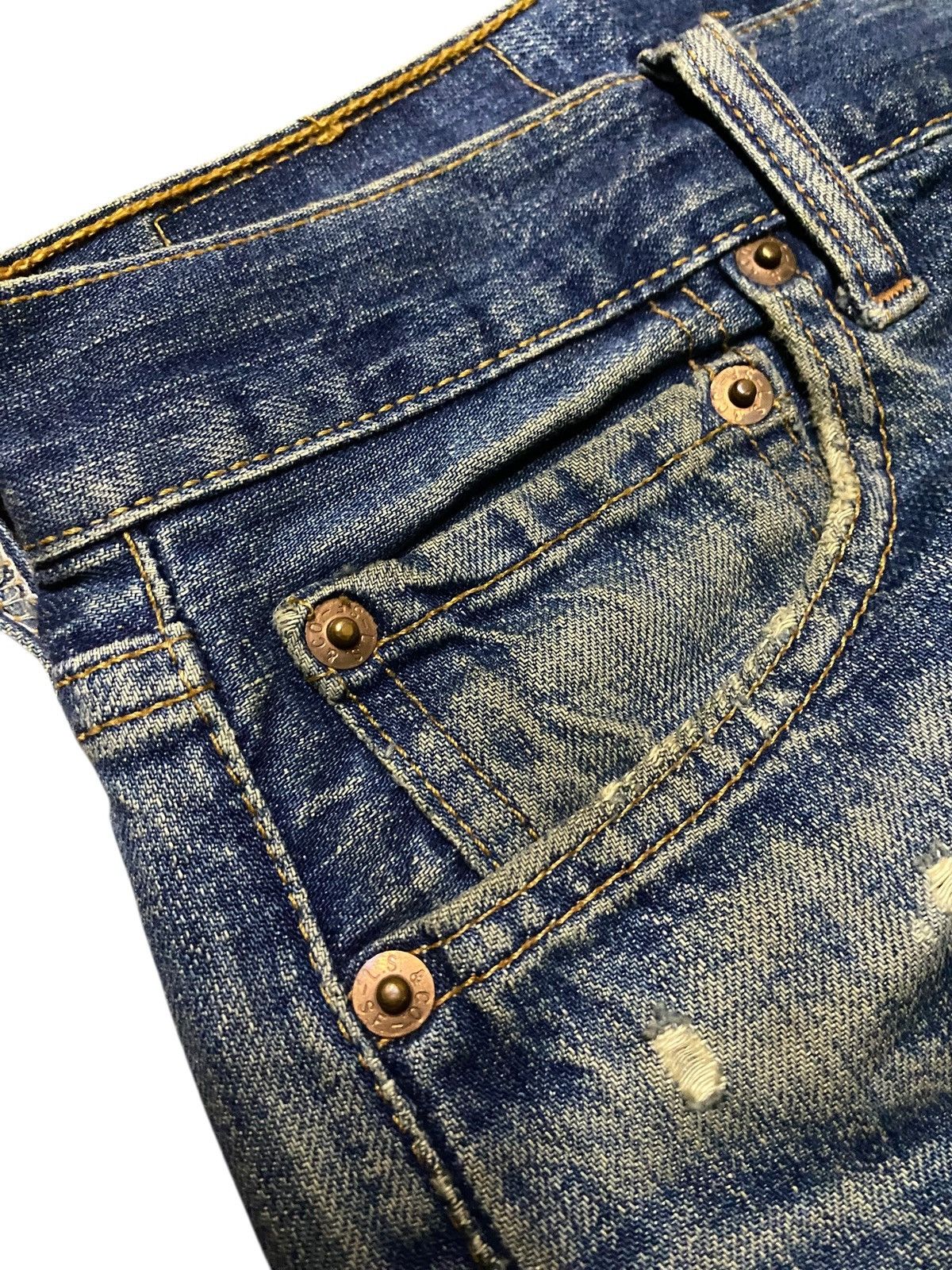Levi's Vintage Levis 501 Mud Wash Distressed Loose Jeans Size US 30 / EU 46 - 12 Thumbnail