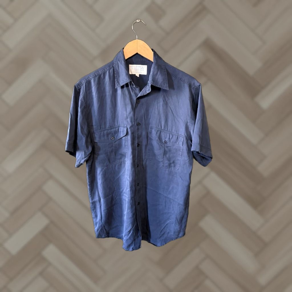 Vintage VINTAGE Whitby Mens Blue Short Sleeve Button-Up Silk Shirt Suze Small Size US S / EU 44-46 / 1 - 1 Thumbnail