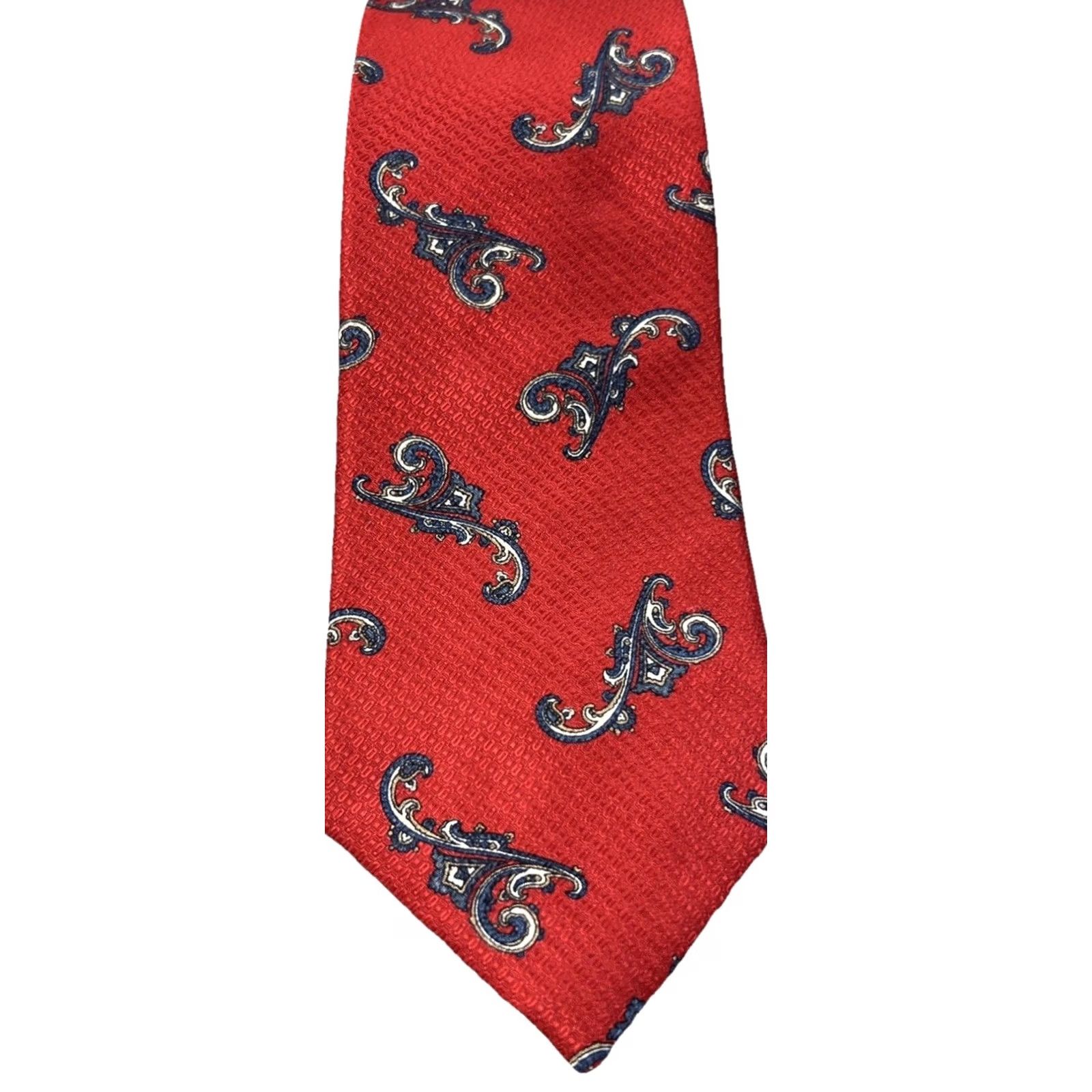 Vintage Men’s Silk Ties Red Patterned Lot Of 3 Italy USA 100% Silk Tie Set Accessories Variety Pattern Classic Mens Size ONE SIZE - 3 Thumbnail