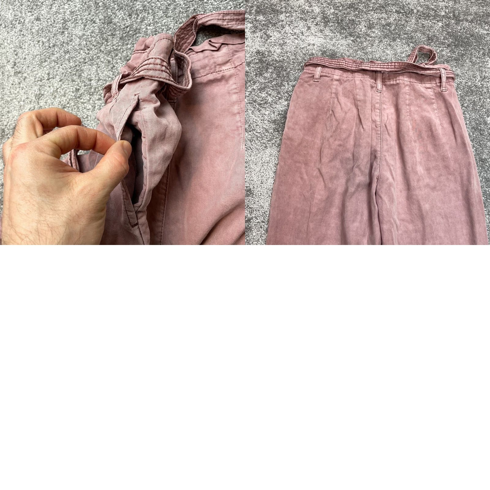 American Eagle Outfitters VINTAGE? No — American Eagle Paperbag Pants Womens 2 Regular Pink Belted Tie Lyocell 28x29 Size 28" / US 6 / IT 42 - 10 Thumbnail