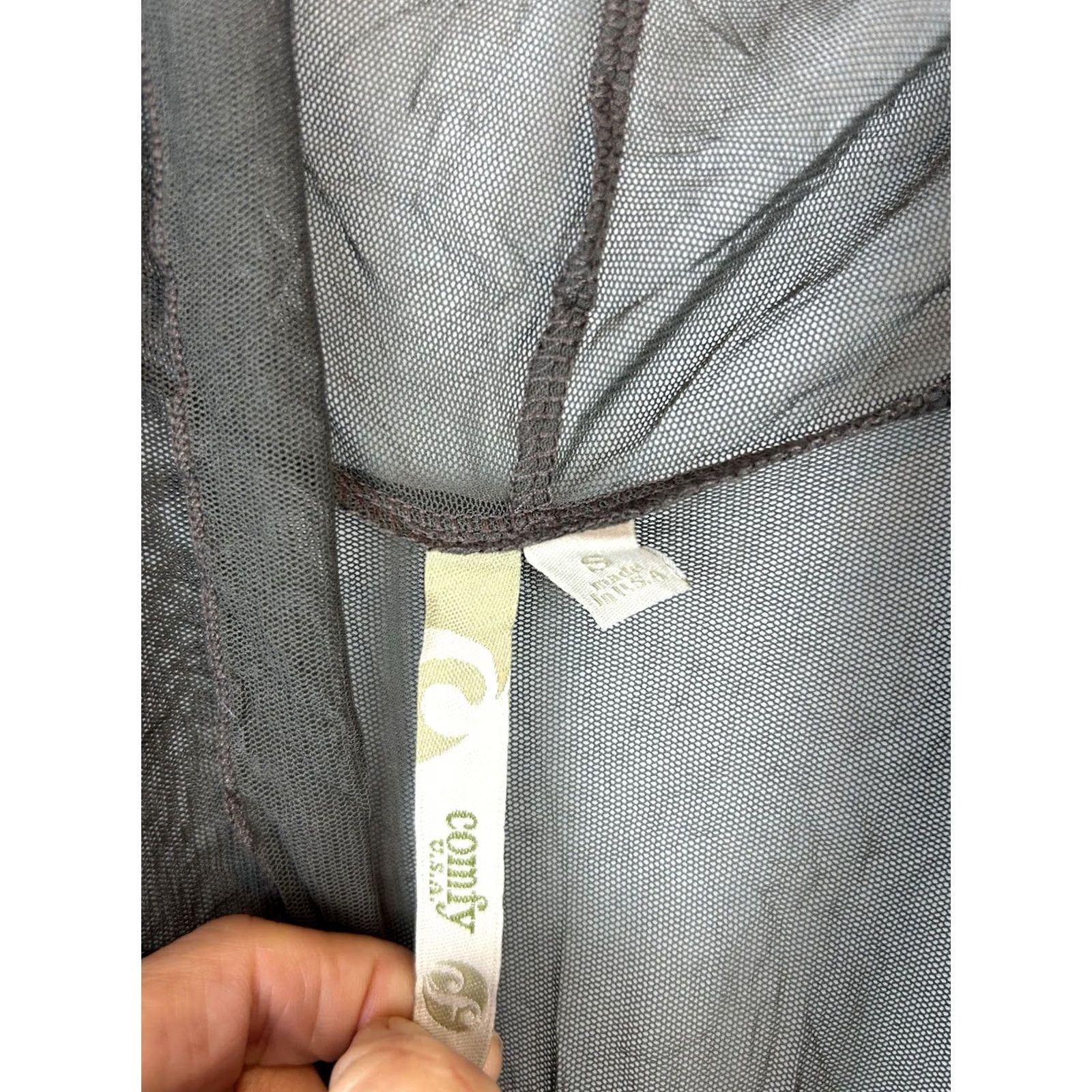 Vintage Comfy USA Jacket Women S Gray Solid Sheer Open Duster Cardigan Topper asymmetrical Mid-Length Size S / US 4 / IT 40 - 7 Thumbnail