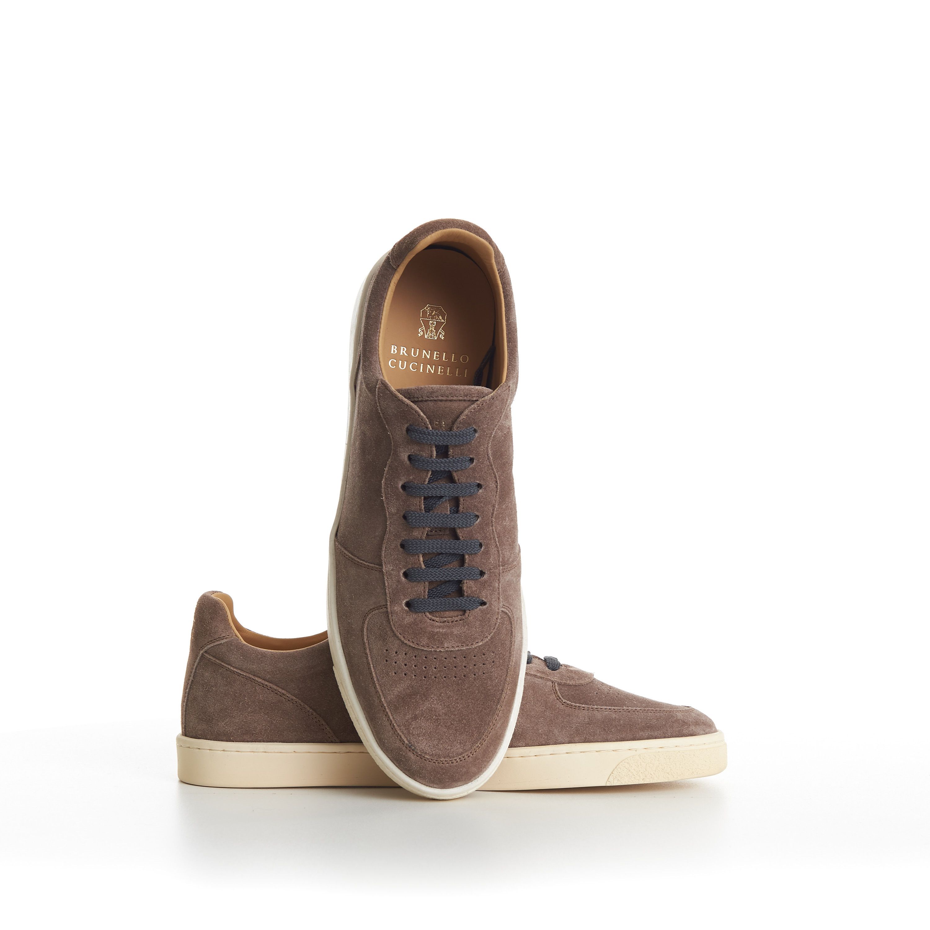 Brunello Cucinelli Suede Sneakers With Natural Rubber Sole (Discolored soles) Size US 10 / EU 43 - 11 Thumbnail