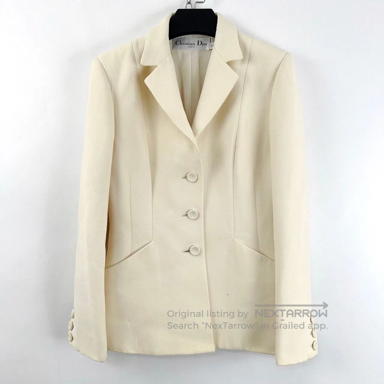 Dior Dior White Single-Breasted Bar Jacket Blazer. Size S / US 4 / IT 40 - 1 Thumbnail