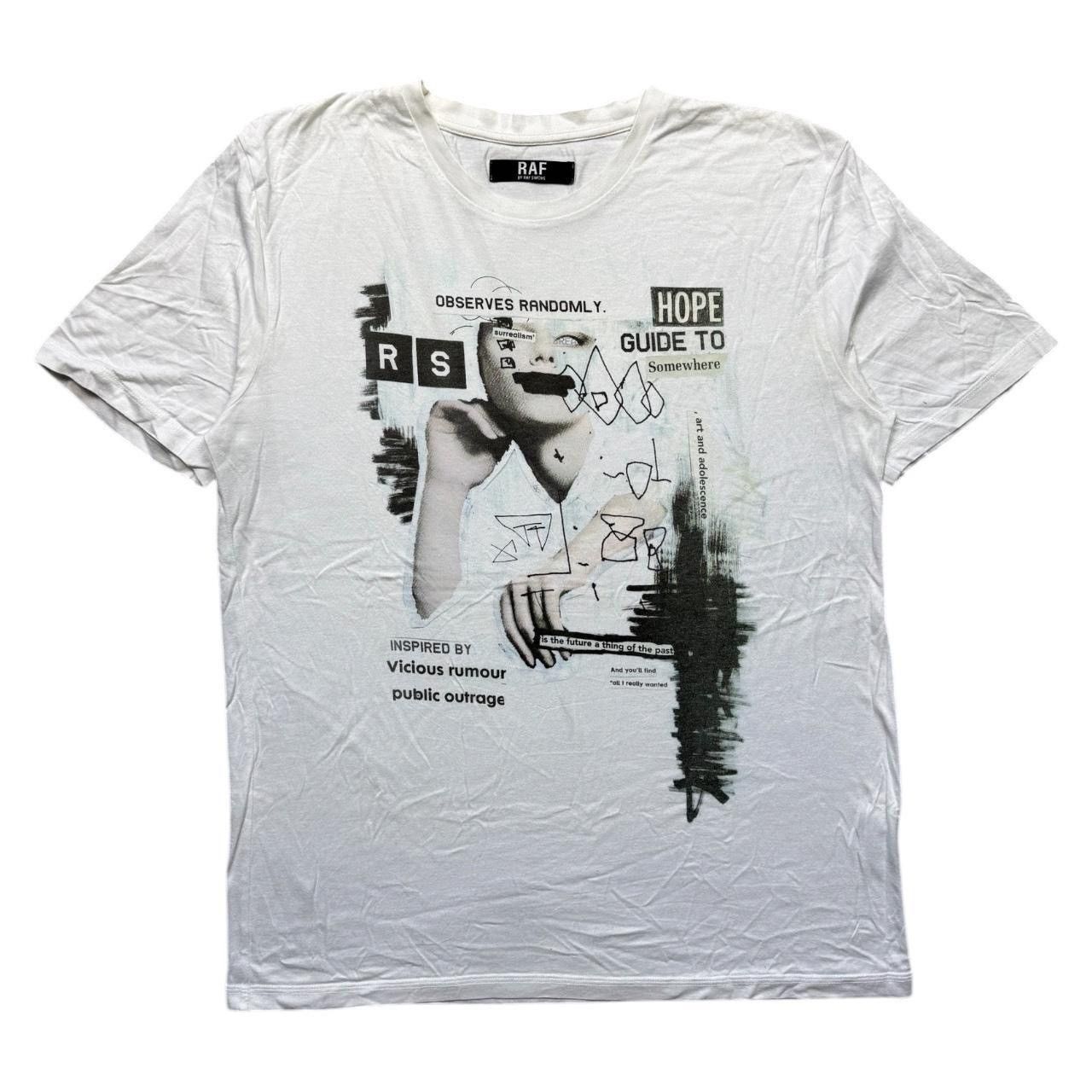 Raf by Raf Simons RAF by raf Simons 2000s observes randomly Tshirt white Size US L / EU 52-54 / 3 - 1 Thumbnail