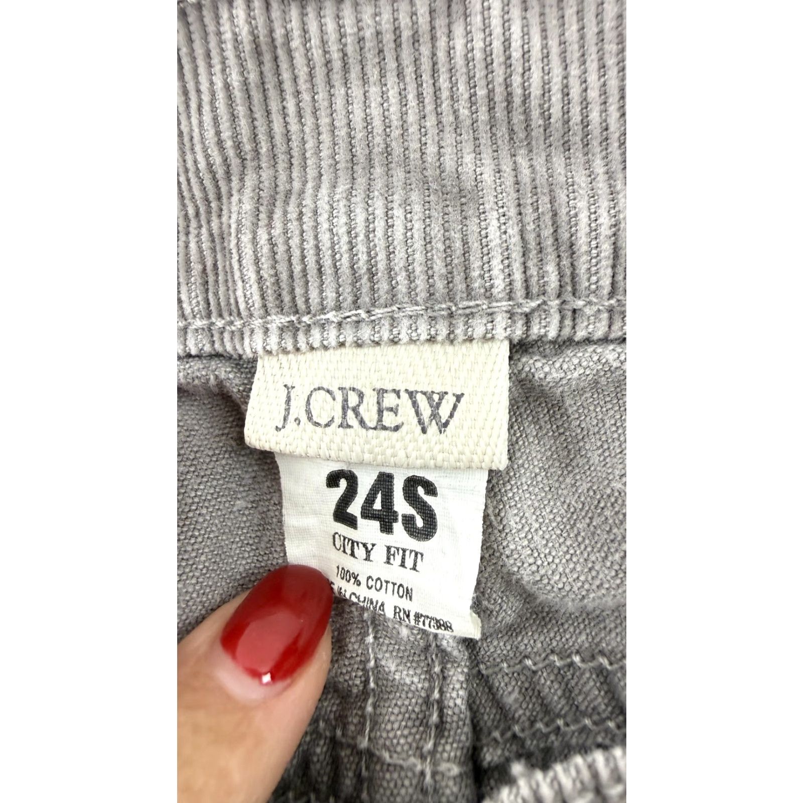 J.Crew J.Crew Pants Womens 24S Gray City Fit Corduroy Straight Leg Chino Petite Casual Size 42" / US 20 - 3 Thumbnail