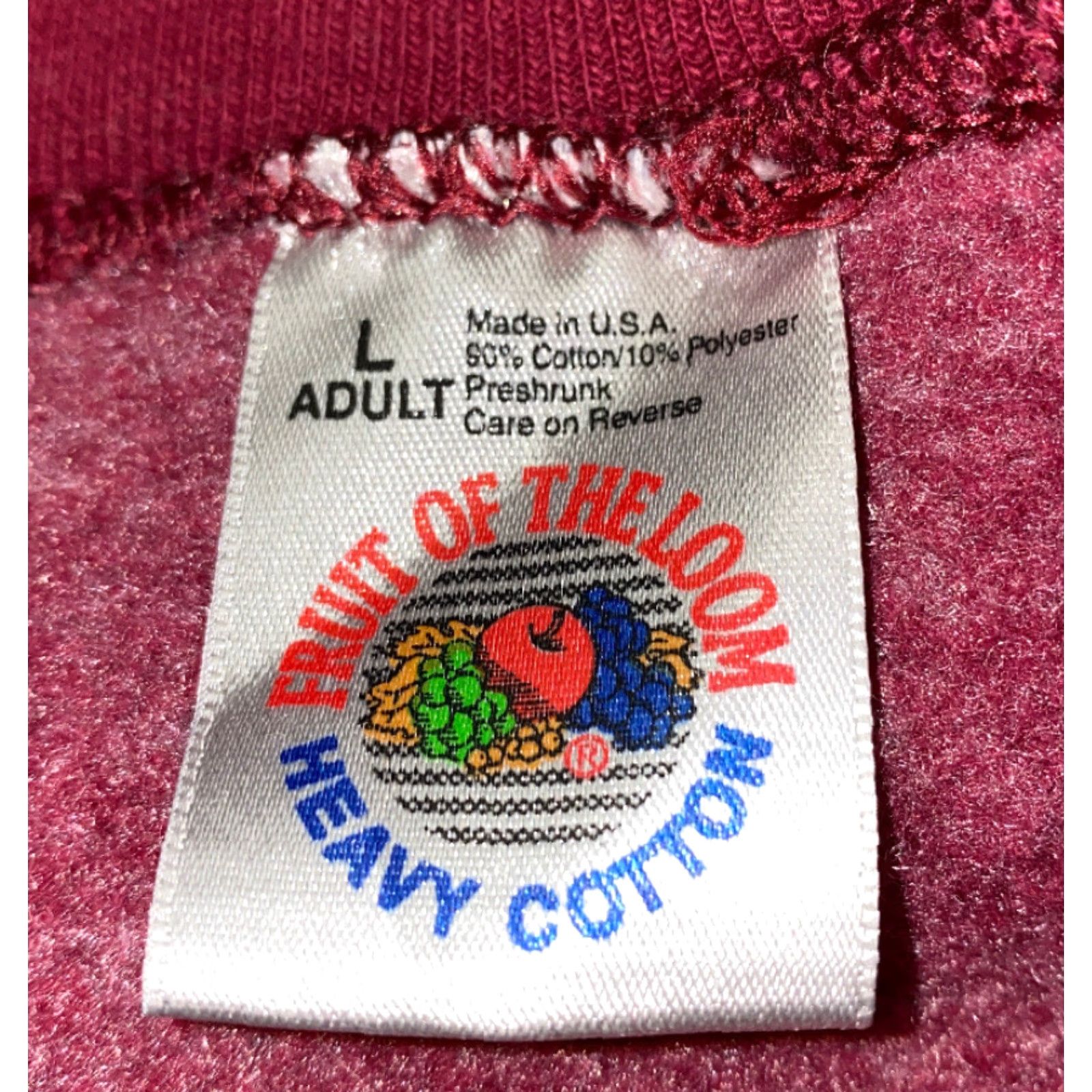 Fruit Of The Loom VINTAGE Fruit Of The Loom Sweatshirt Mens L Red Crewneck Fleece Lined Cotton/Polyester Utah Fire Sweater Size US L / EU 52-54 / 3 - 6 Thumbnail