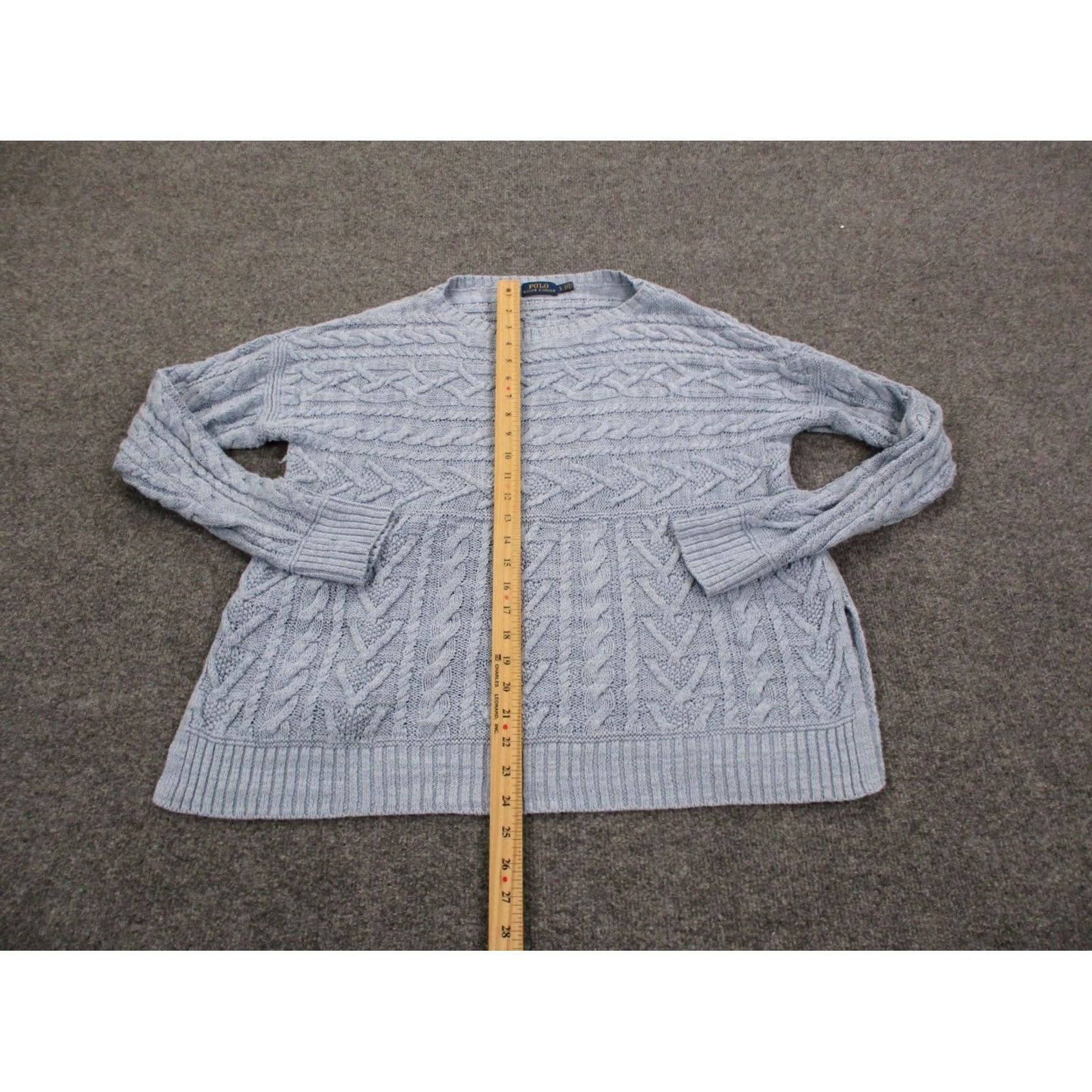 Polo Ralph Lauren Polo Ralph Lauren Sweater Womens L Blue Oversized Relaxed Casual Cable Knit Size L / US 10 / IT 46 - 3 Thumbnail